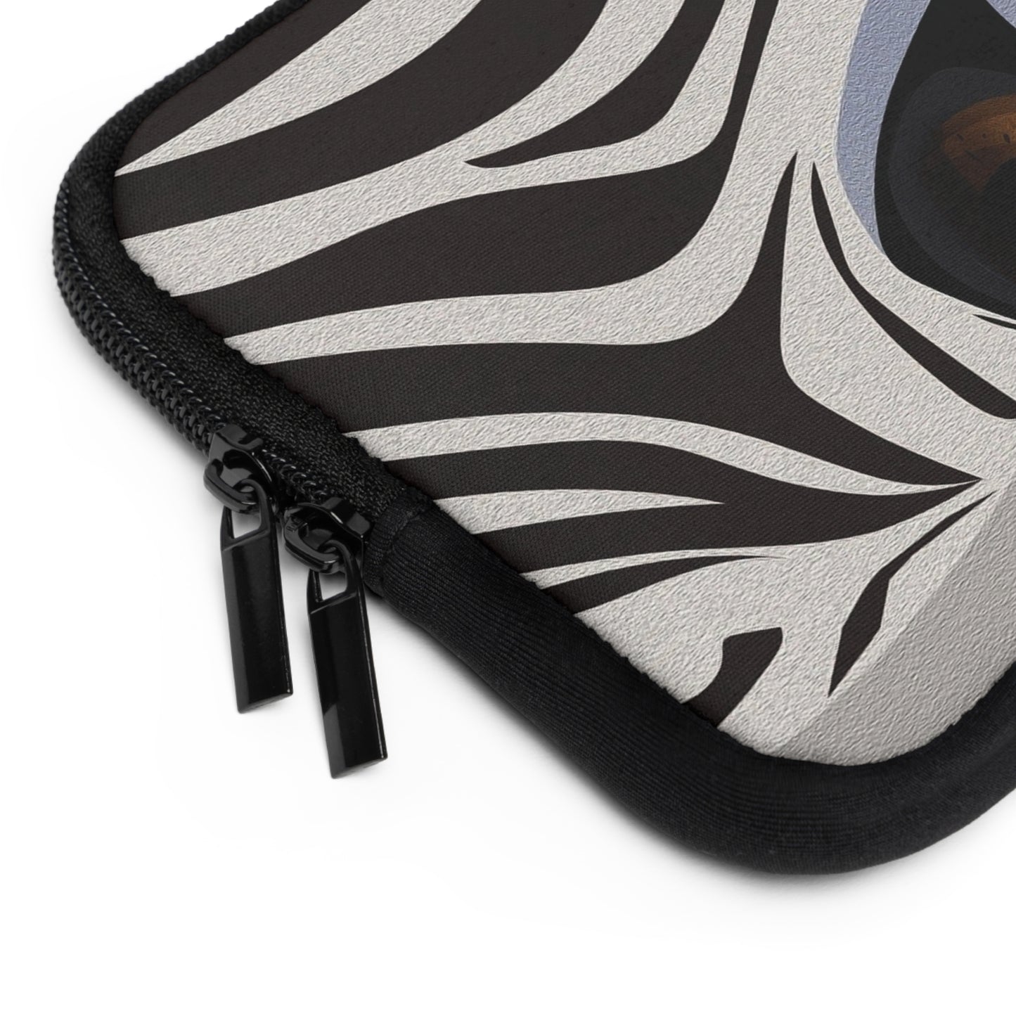 Stylish Zebra Eye Laptop Sleeve | Unique Computer Case, Gift for Students, Trendy Tech Accessory, Animal Print Protection