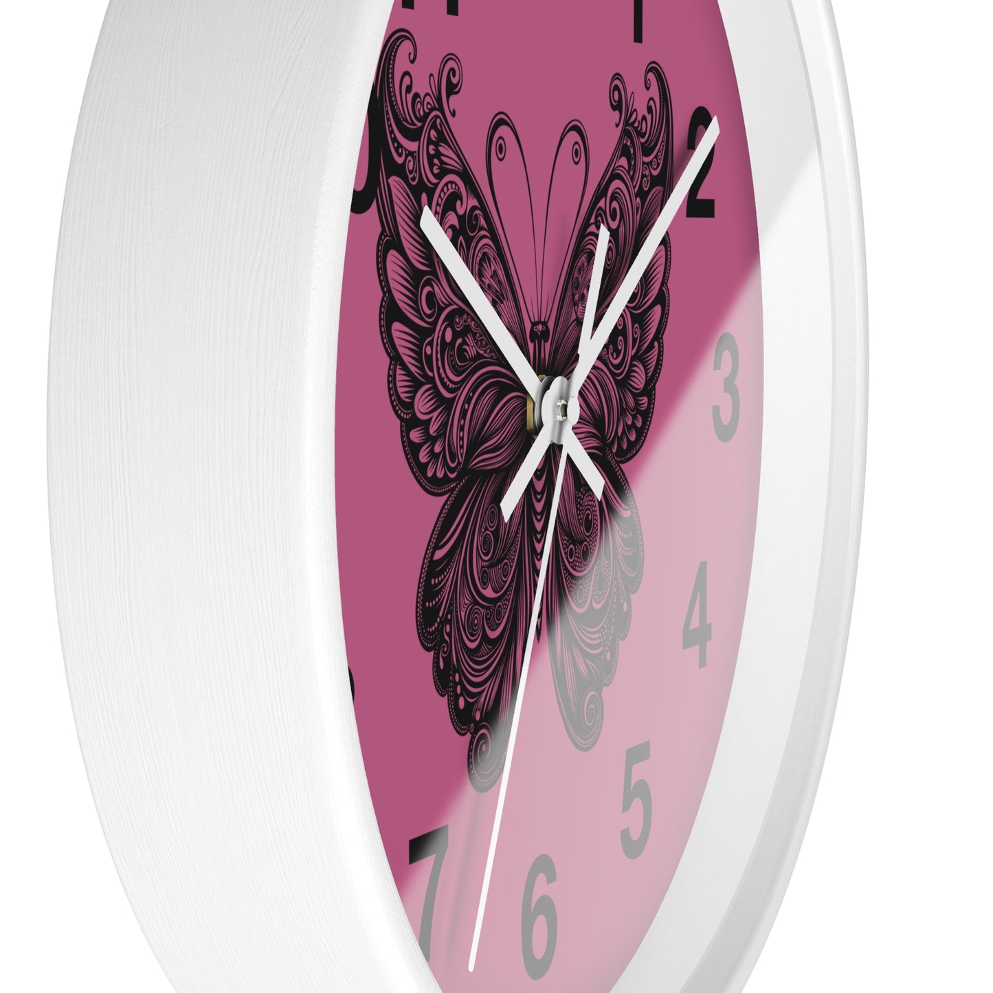 Butterfly Inspired Wall Clock | Chic Home Decor, Unique Gift for Her, Modern Timepiece, Butterfly Lover Gift, Pink Wall Clock
