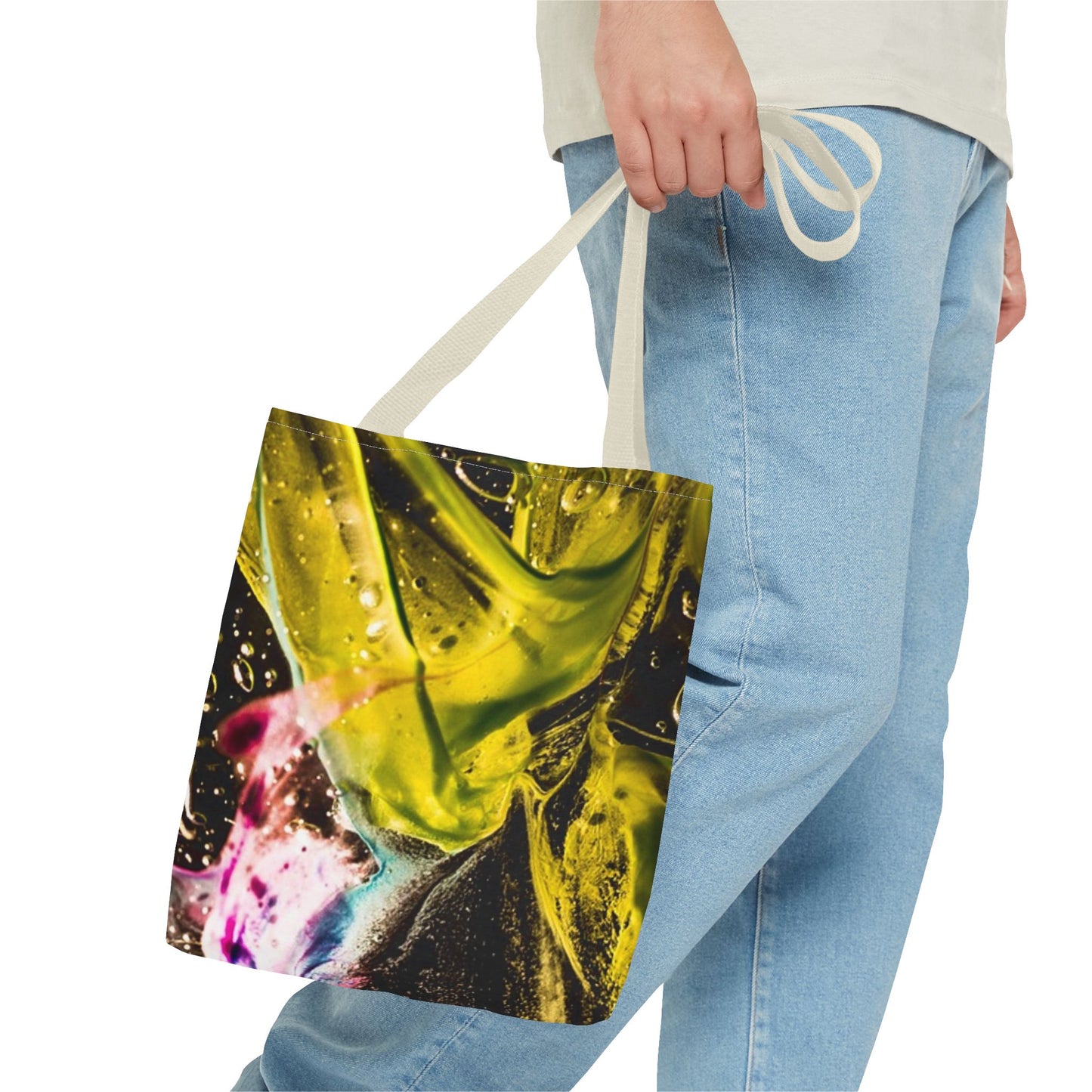 Vibrant Abstract Art Tote Bag, Colorful Reusable Shopper