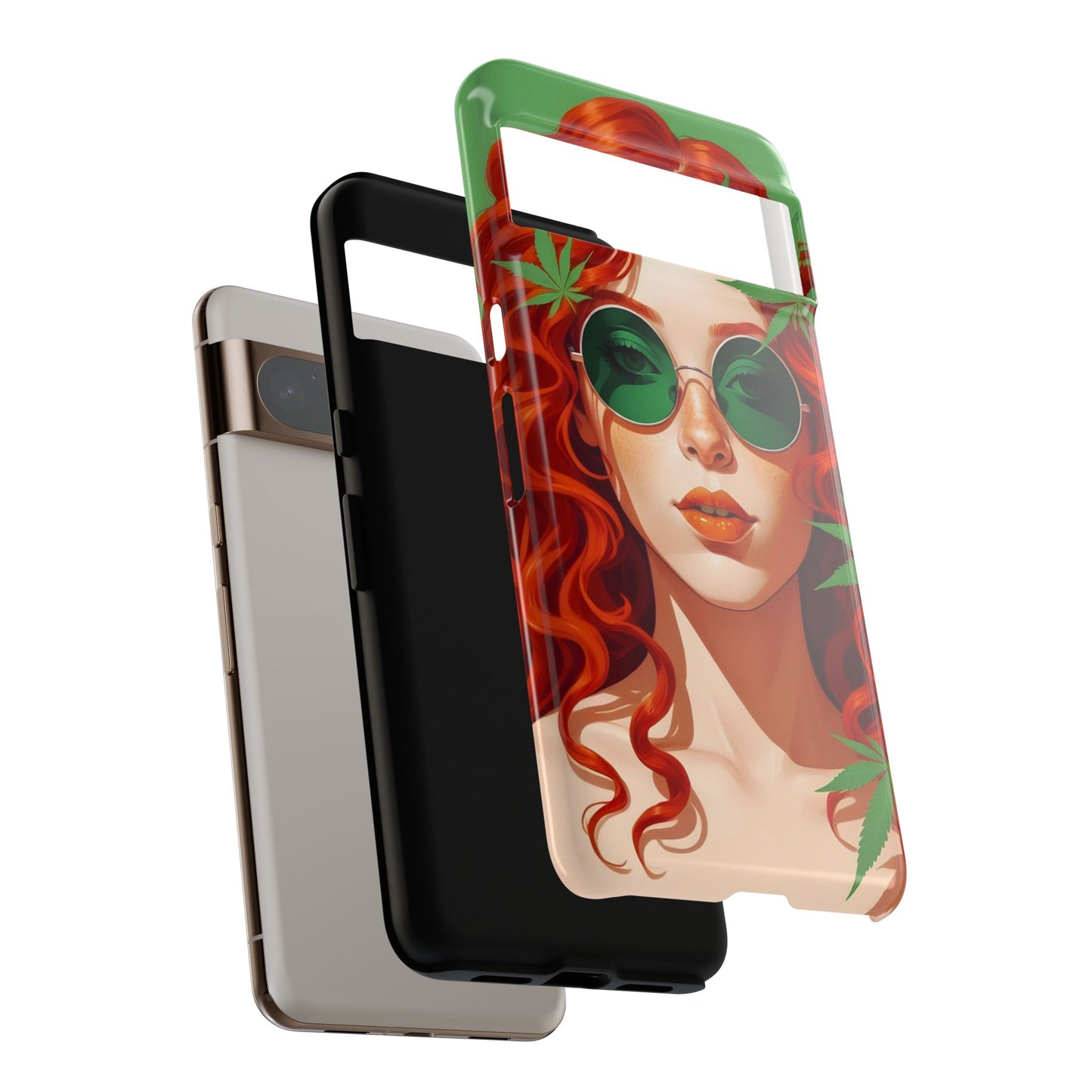 Vibrant Phone Case with Retro Greenery Design, Trendy Case for Casual Look, Gift for Her, Summer Vibes, Unique Phone Accessory