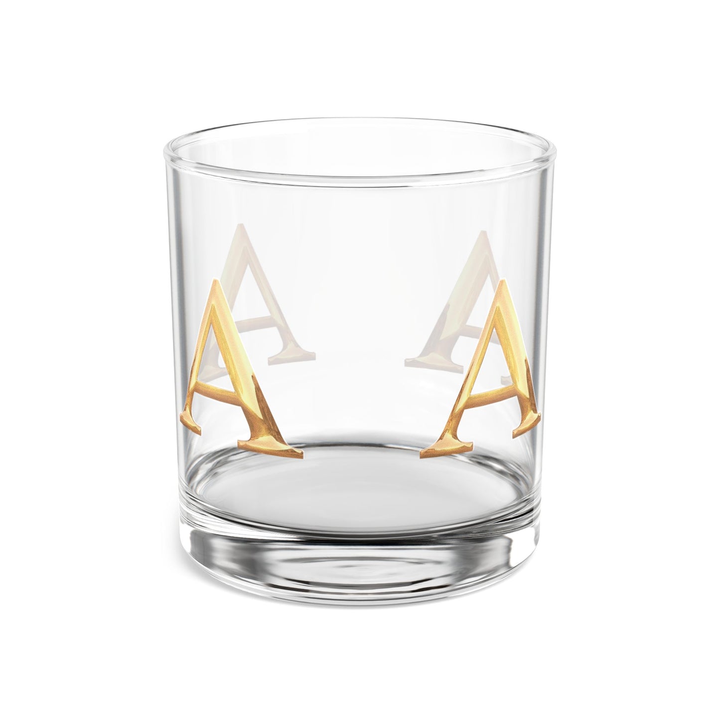 Personalized Monogram Rocks Glass - Elegant Barware Letter A