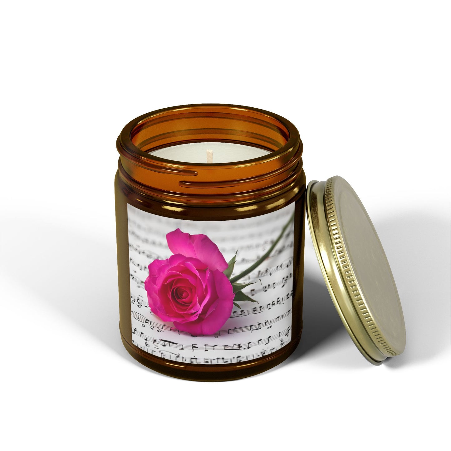 Romantic Floral Scented Candle - Coconut Apricot Wax, Rose Design, Home Decor Gift, Aromatherapy Candle, Unique Centerpiece