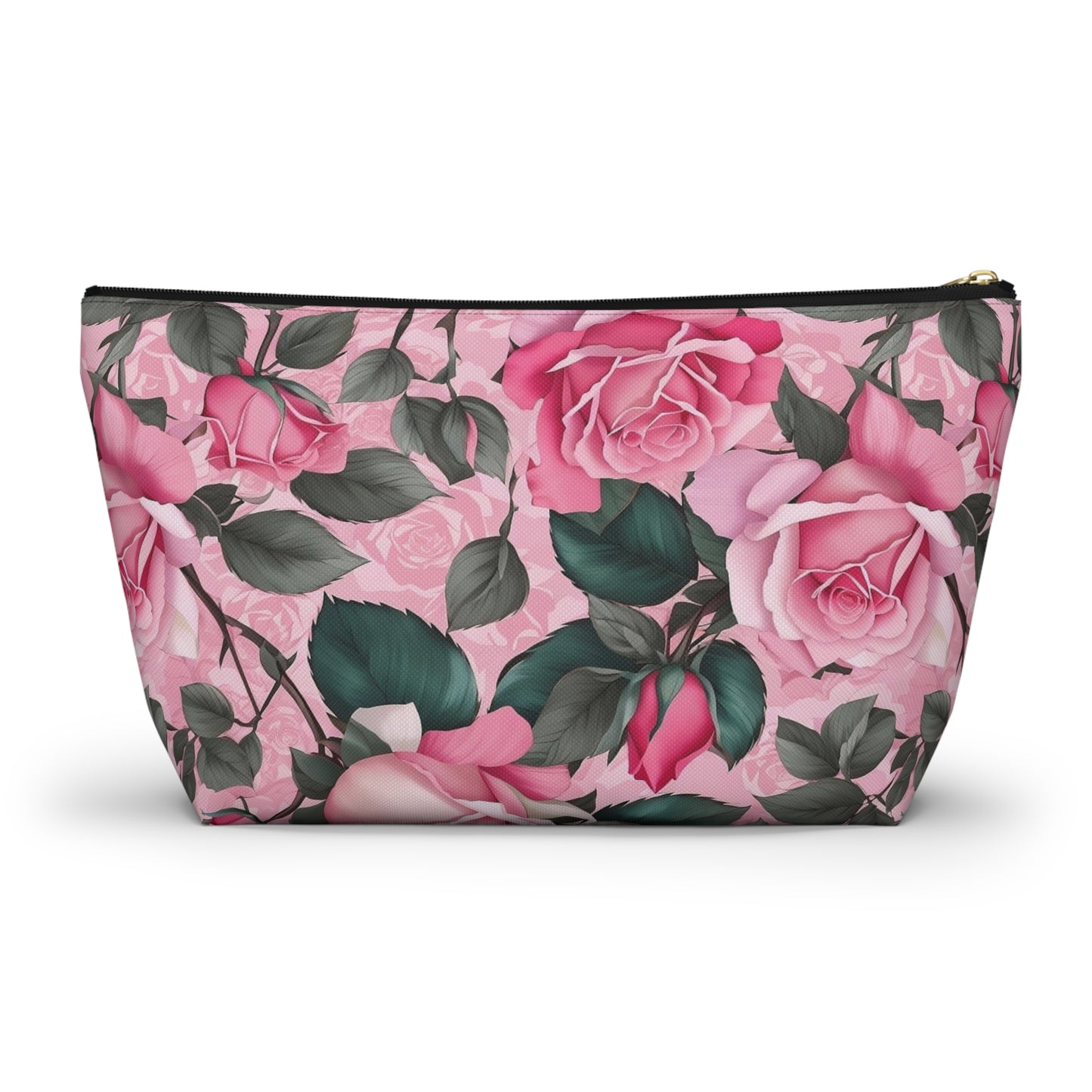 Floral Accessory Pouch - Stylish Makeup Bag, Organizer, Travel Toiletry Case, Gift for Her, Rose Flower Design