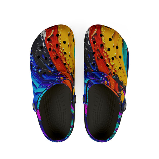 Color Splash EVA Foam Clogs – Vibrant Abstract Slip-On Shoes