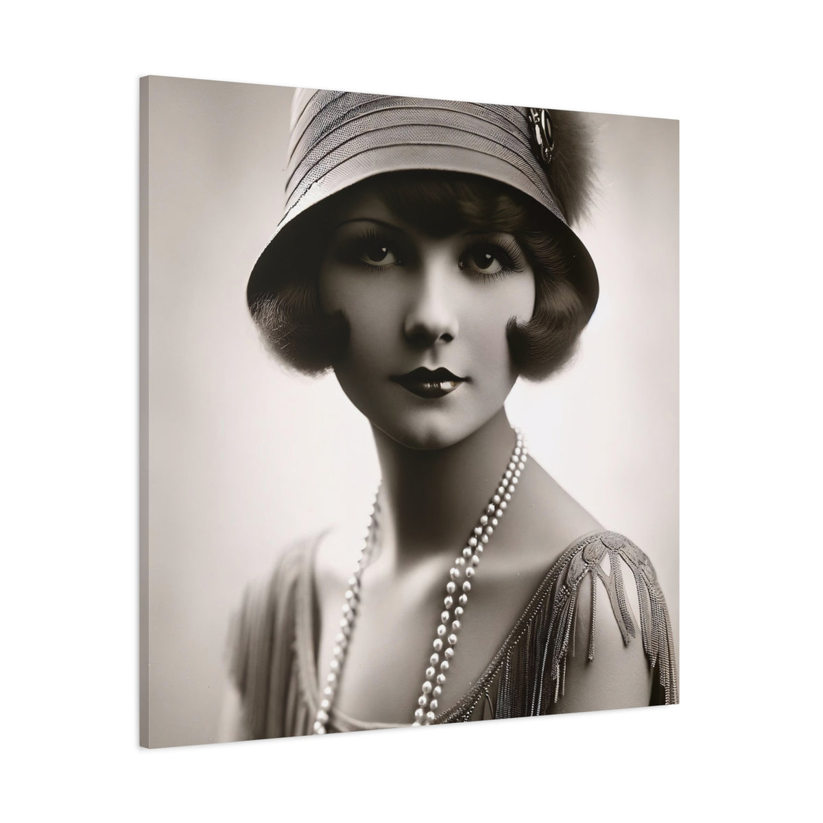 Vintage 1920s Flapper Portrait Canvas