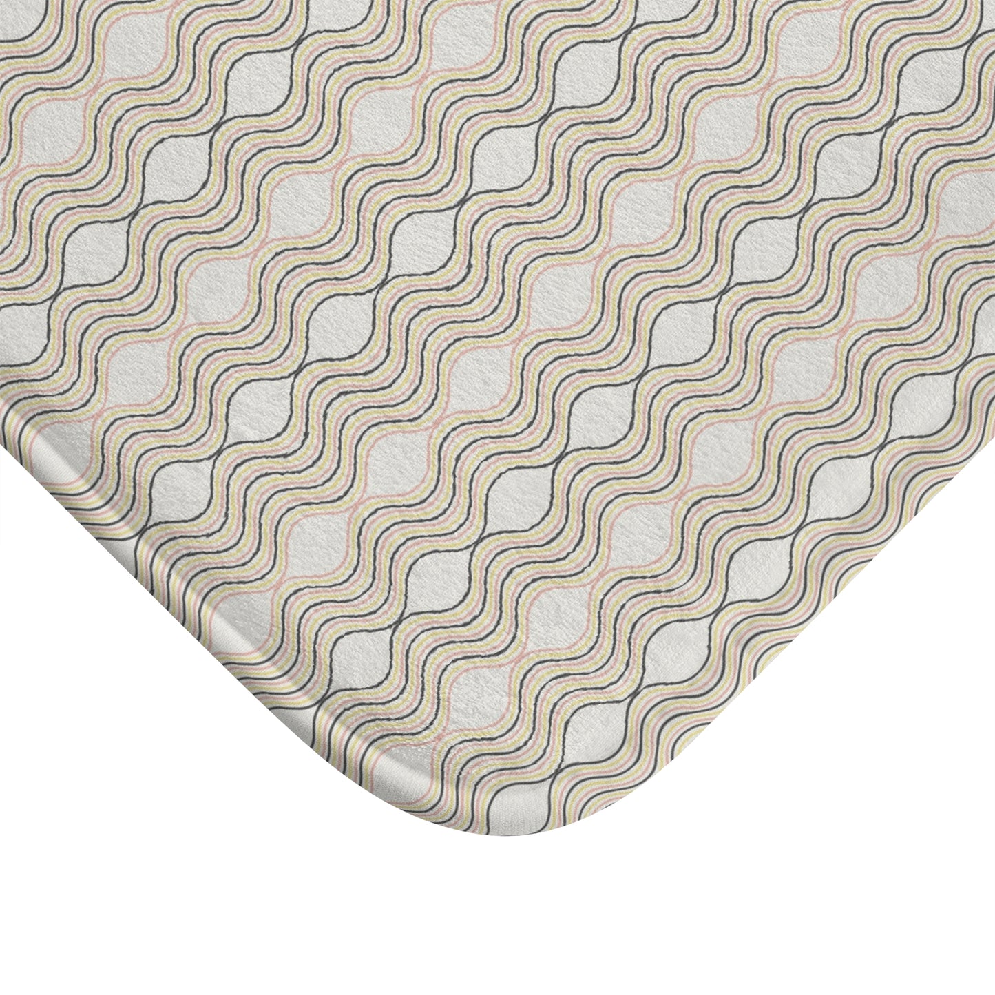 Stylish Bath Mat with Modern Wave Design, Non-Slip Bathroom Decor, Perfect for Relaxing Spaces, Ideal for Housewarming Gifts, Spa Inspired