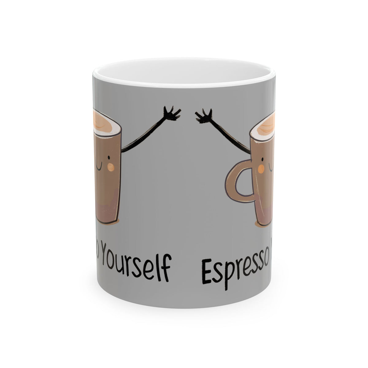 Espresso Yourself Funny Coffee Mug — Cute High-Five Coffee Cups (11oz & 15oz)