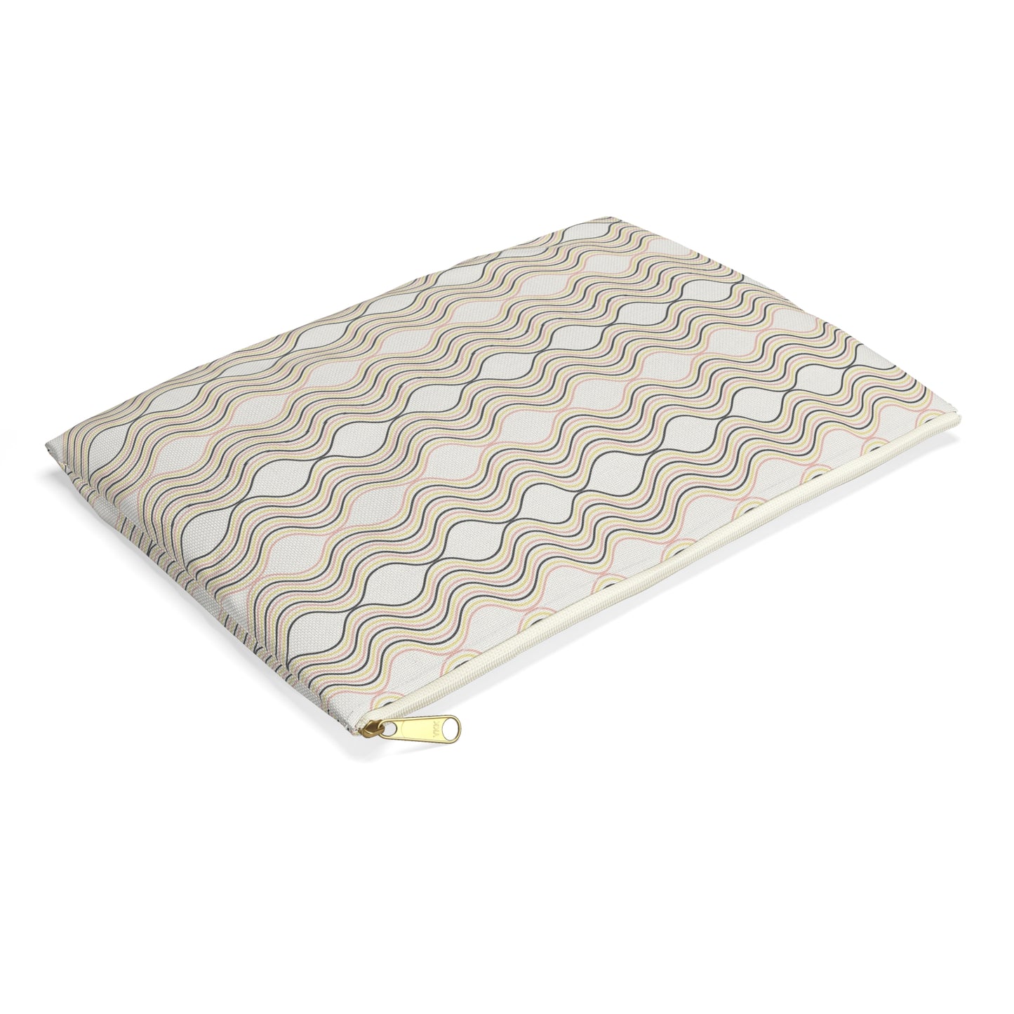 Wavy Pattern Accessory Pouch - Stylish Makeup Bag, Travel Organizer, Gift Idea, Modern Clutch, Storage Case