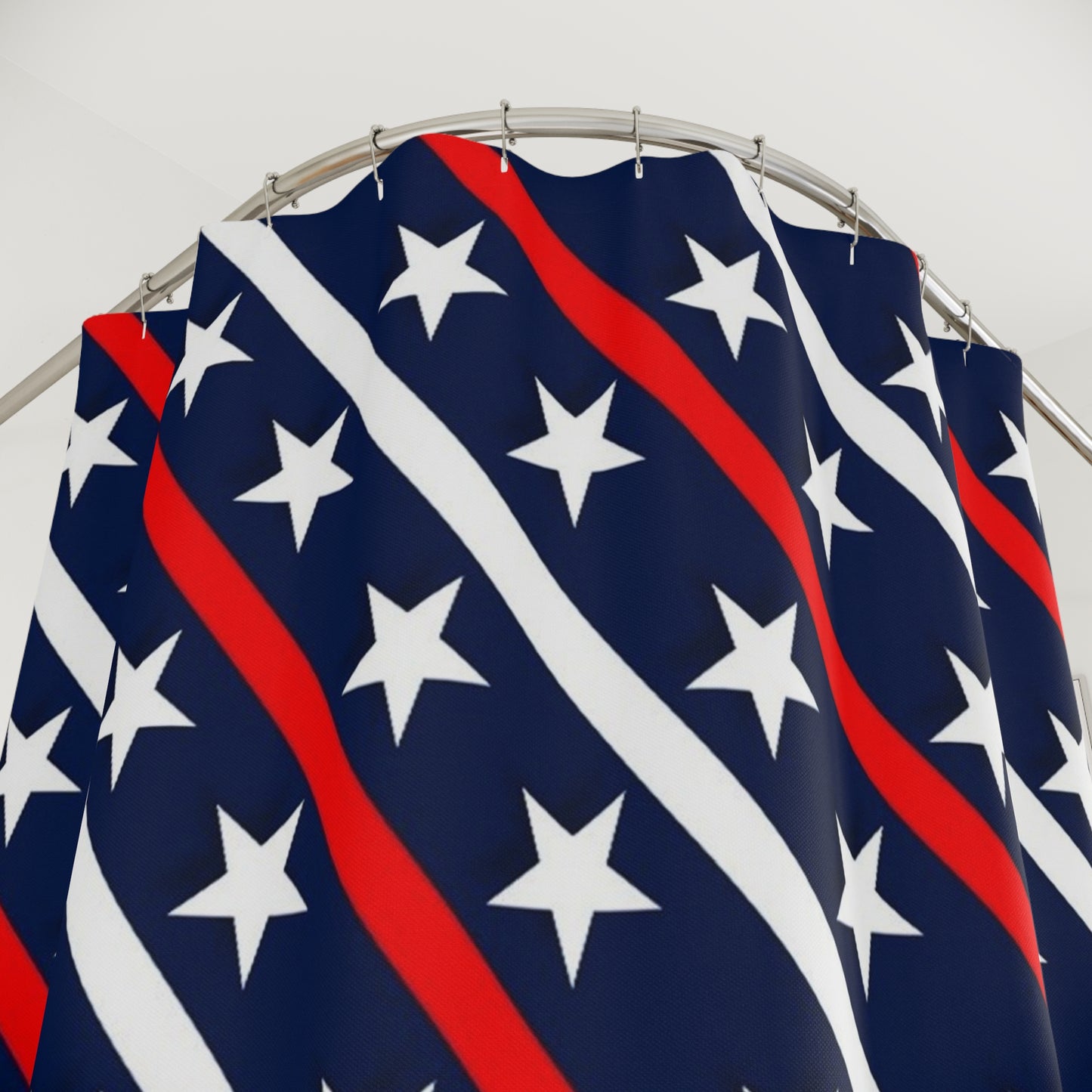 Patriotic Shower Curtain | Stars and Stripes Design | Home Decor | Independence Day | Americana Style, Bathroom Accessory, Gift
