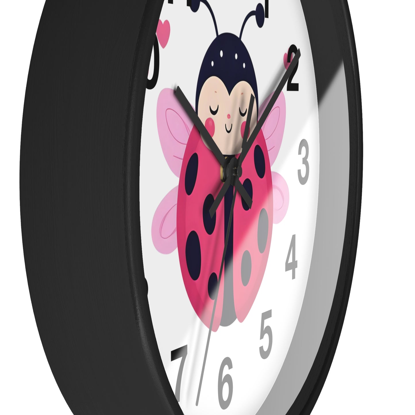Cute Ladybug Wall Clock, Children's Room Decor, Playroom Wall Art, Birthday Gift, Nursery Timepiece
