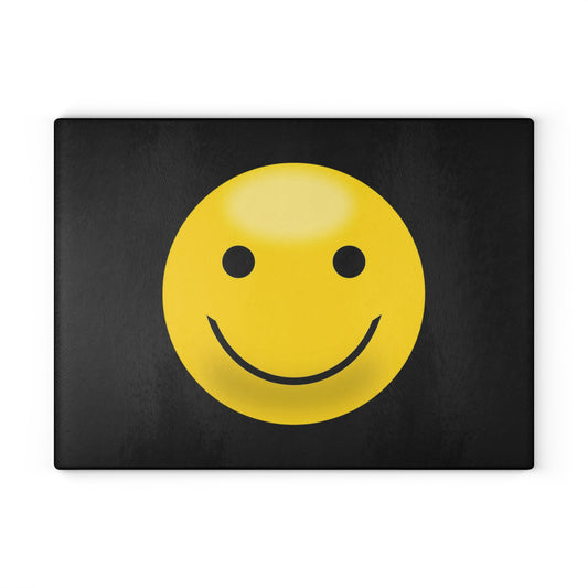 Smiley Face Glass Cutting Board, Fun Kitchen Decor, Gift for Chefs, Unique Housewarming Gift, Positive Vibes Cooking Accessory