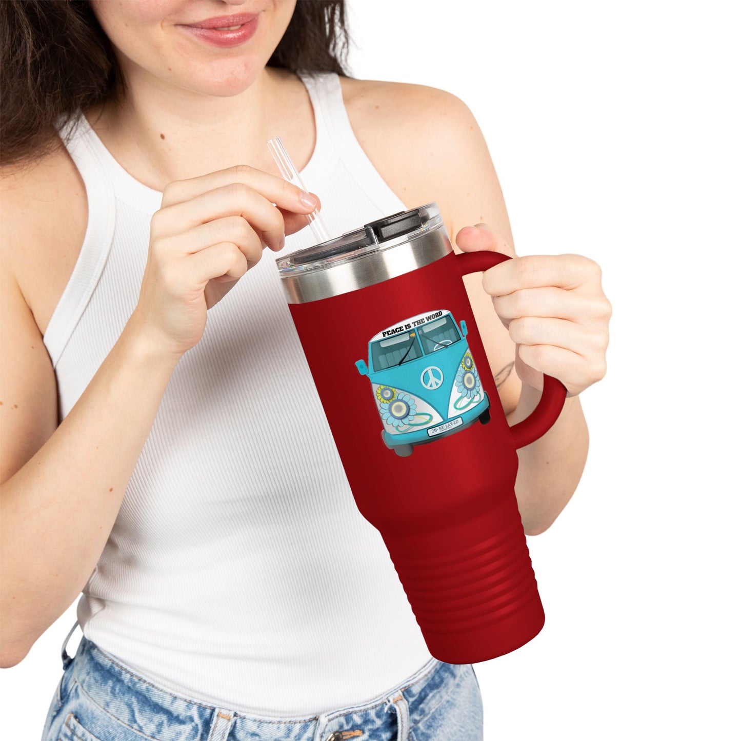 Vintage Van Insulated Travel Mug, Coffee Mug, Tea Tumbler, Road Trip Gift, Eco-Friendly Travel Cup