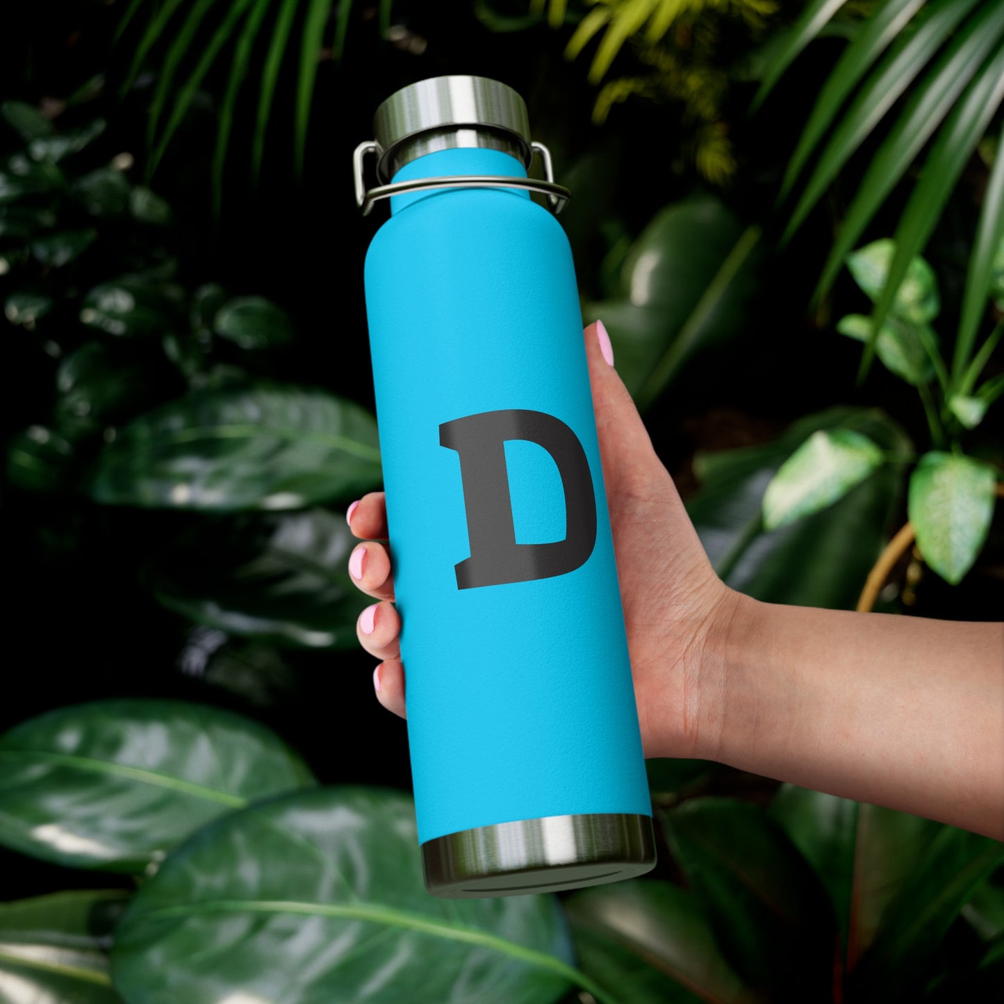 Personalized Copper Insulated Water Bottle, 22oz - "D" Custom Monogram, Travel Mug, Fitness Bottle, Hydration Gift, Eco-Friendly