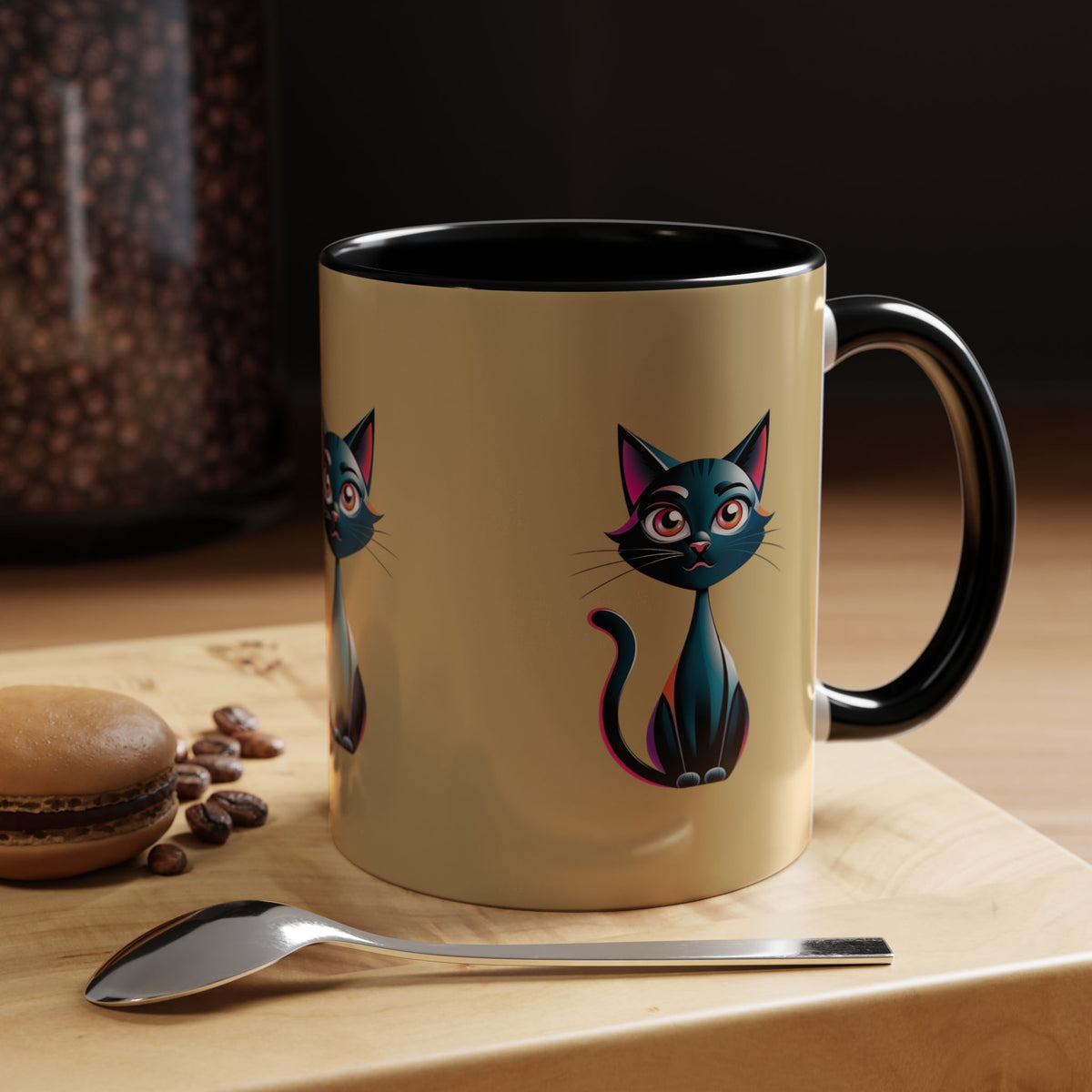 Cute Cat Accent Coffee Mug - Perfect for Cat Lovers, Gift for Birthdays, Home Decor, Animal Enthusiasts, Fun Kitchenware