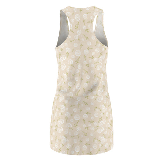 Floral Summer Racerback Dress, Casual Wear, Beach Day Outfit, Vacation Dress, Women’s Day Gift, Soft and Breezy Dress