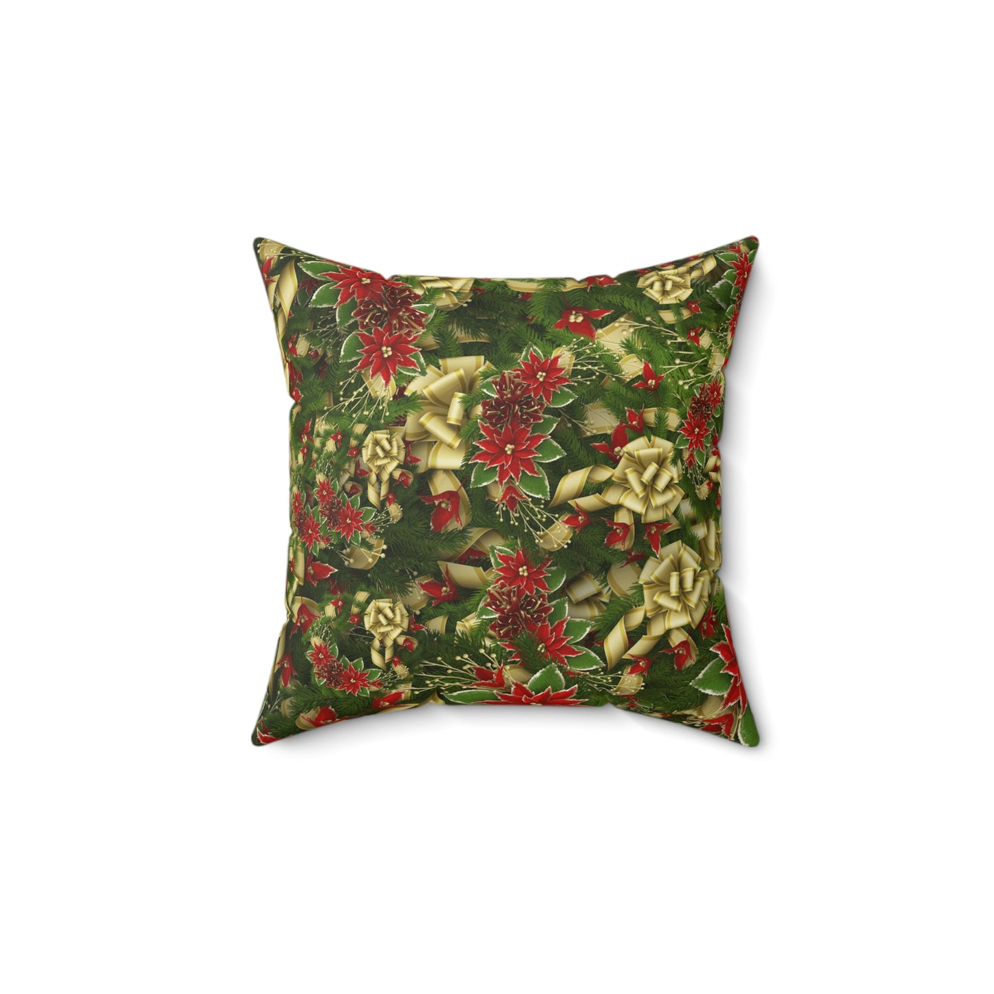 Festive Floral Throw Pillow | Christmas Decor, Holiday Cushion, Gift for Home, Seasonal Accent Pillow, Cozy Living Room