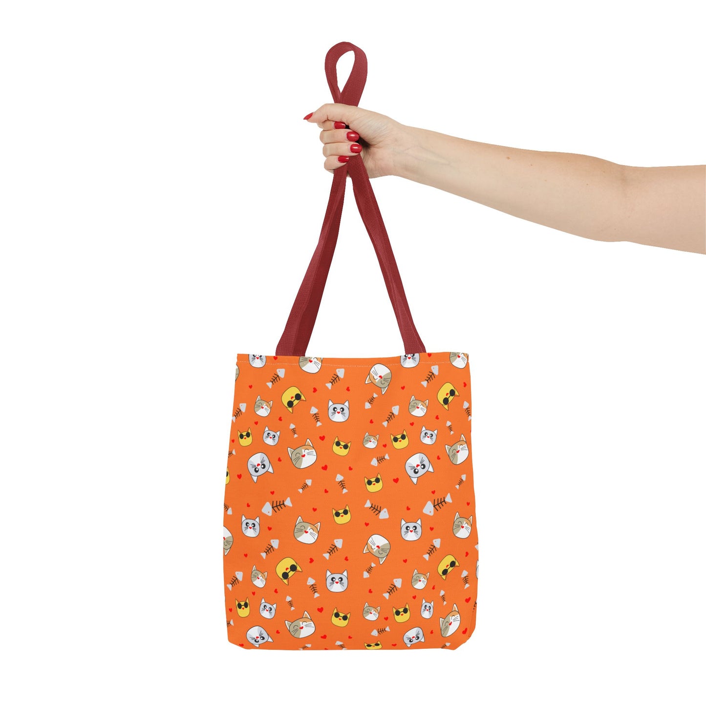 Cute Cat Pattern Tote Bag, Fun Shopping Bag, Gift for Cat Lovers, Halloween Decor, Reusable Everyday Tote