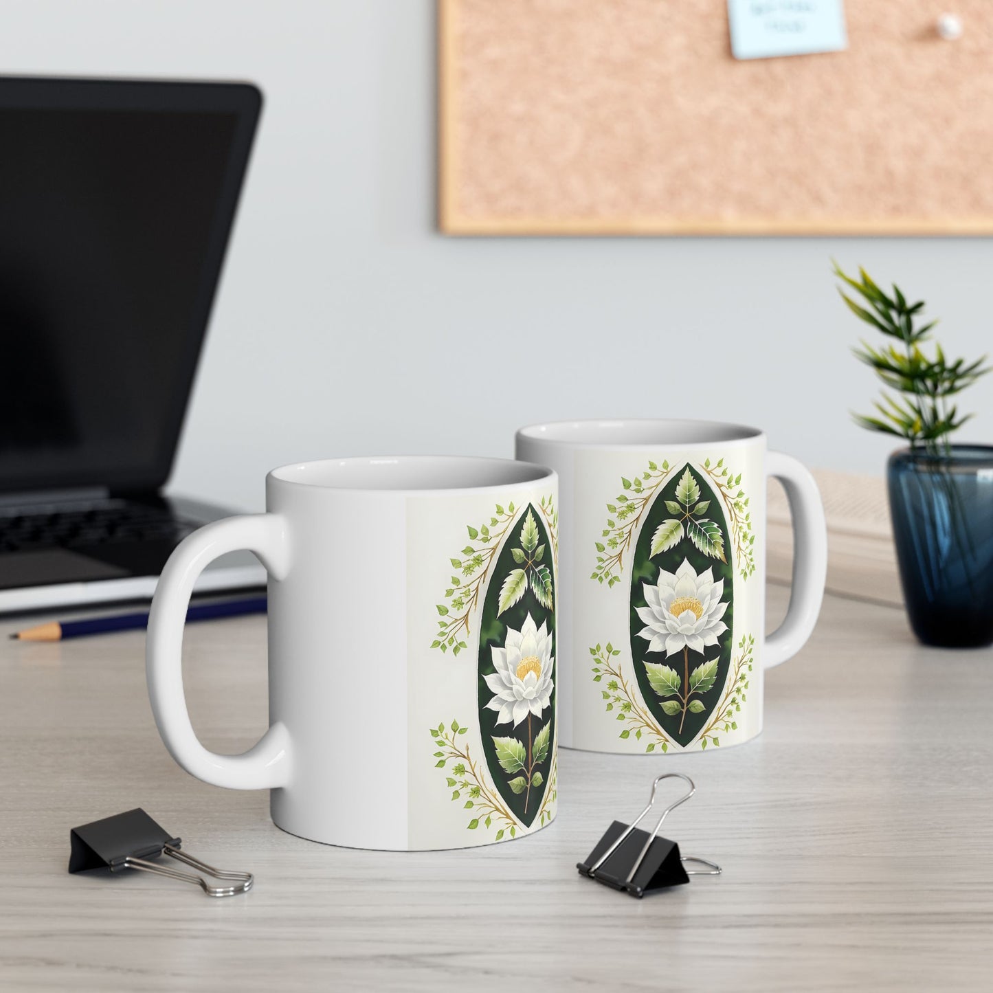 Elegant Floral Ceramic Mug - Perfect for Tea Lovers, Housewarming Gift, Mother's Day, Garden Party, Botanical Decor