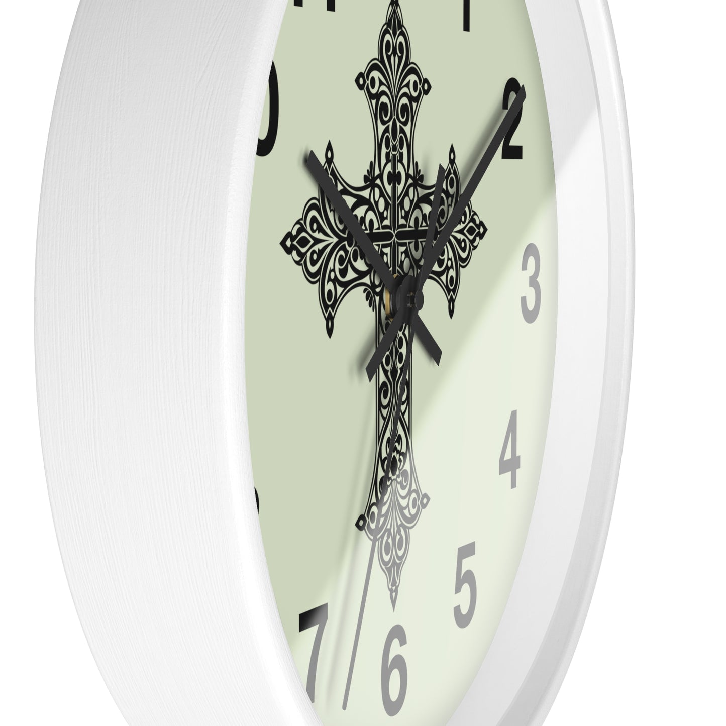 Elegant Cross Wall Clock | Faith-Inspired Home Decor, Unique Gift for Christians, Living Room Accent, Religious Wall Art
