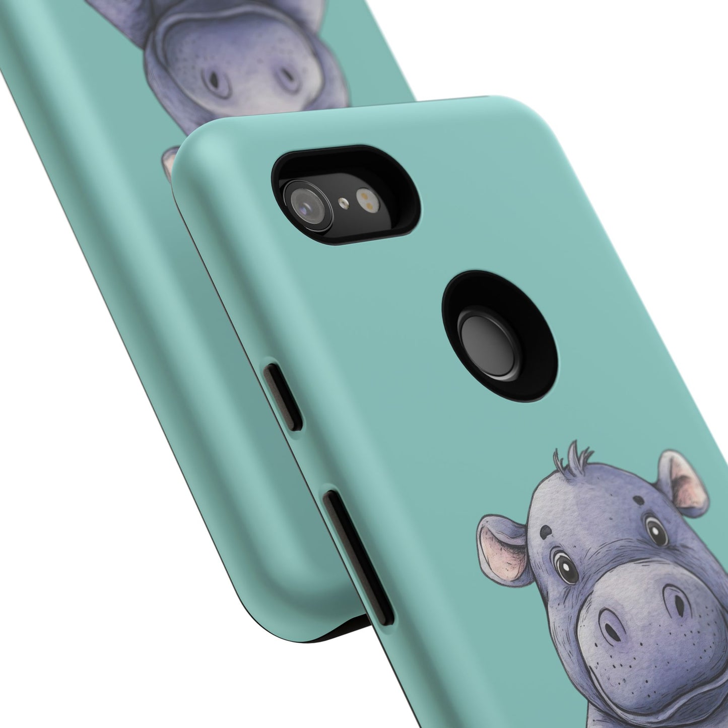 Cute Hippo Phone Case, Tough Phone Cover, Fun Animal Case, Gift for Kids, Cute Decor, Birthday Present