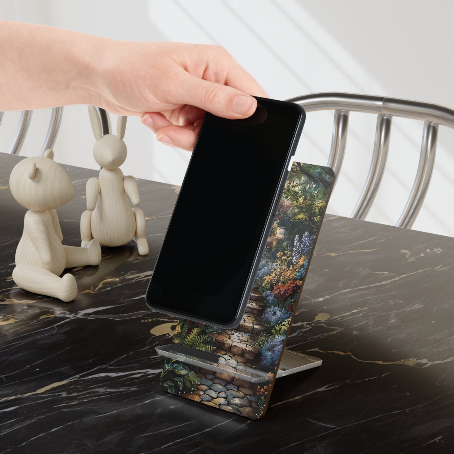 Phone Stand — Enchanted Garden Path Smartphone Display Stand