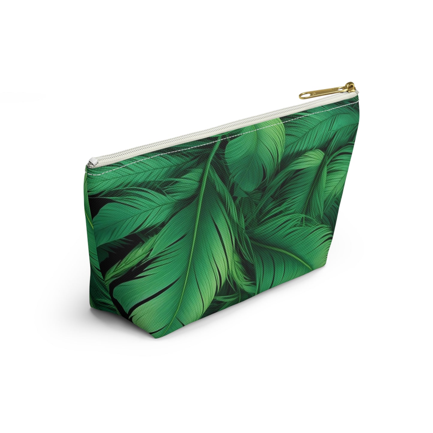 Tropical Leaf Accessory Pouch, Eco-Friendly Makeup Bag, Travel Organizer, Green Floral Pouch, Cute Gift for Nature Lovers