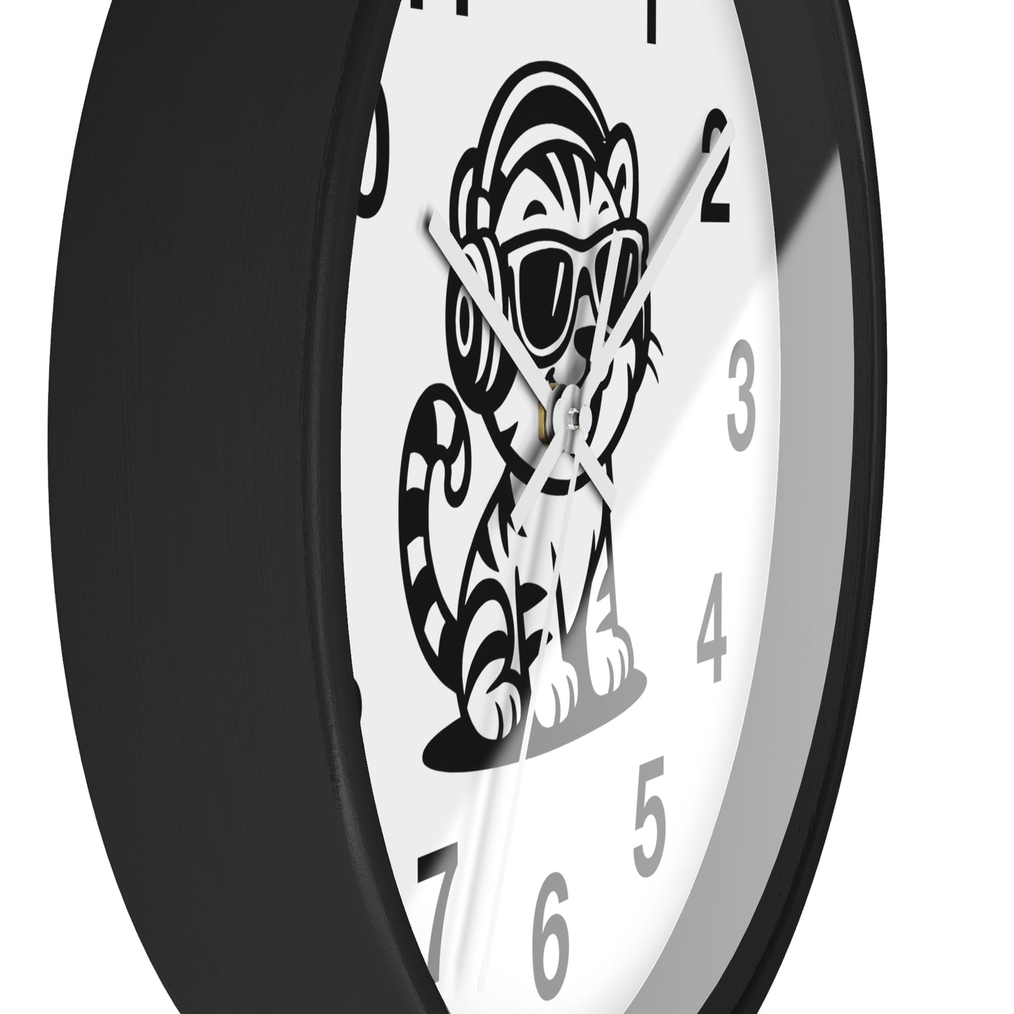 Cool Cat Design Wall Clock - Fun Decor for Animal Lovers, Tiger Clock, Unique Home Gift, Trendy Animal Wall Art, Kids Room Decor