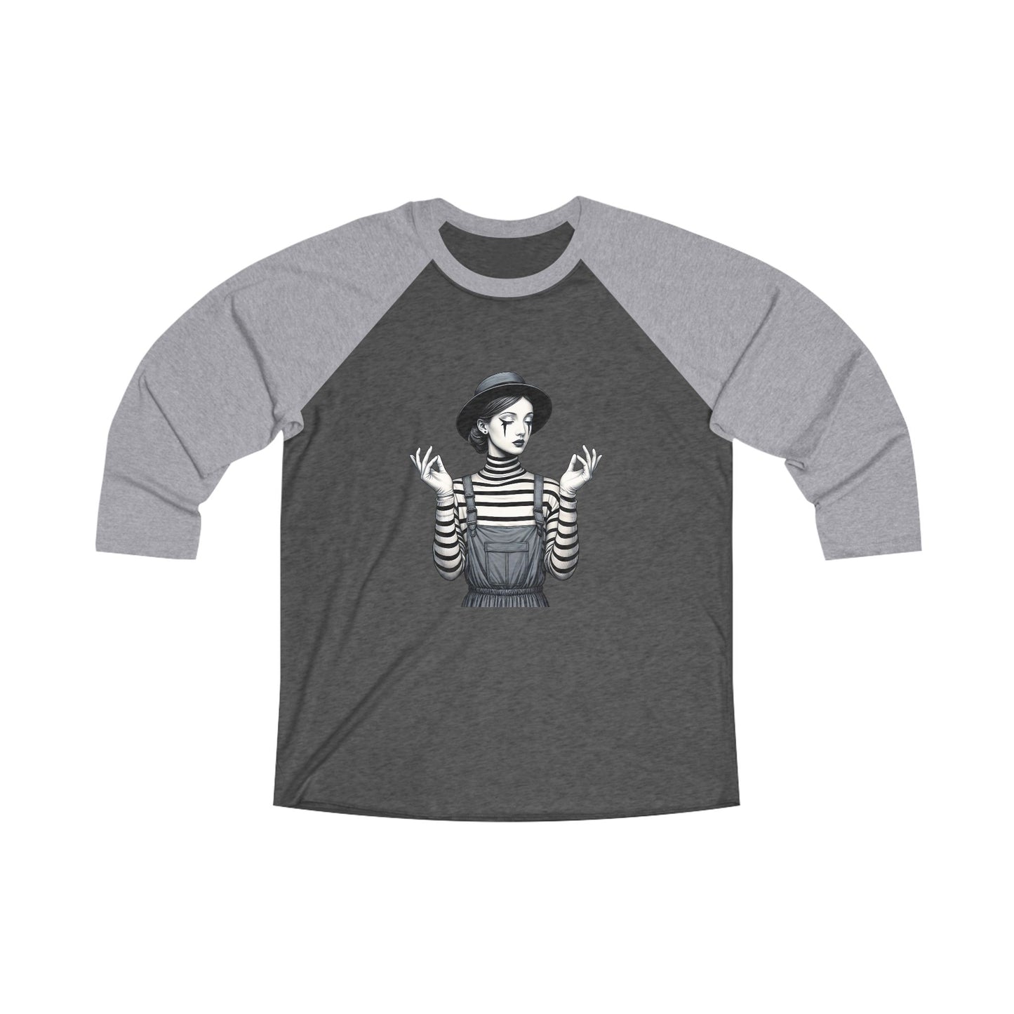 Unisex Tri-Blend 3/4 Sleeve Raglan Tee with Playful Graphic, Casual Wear