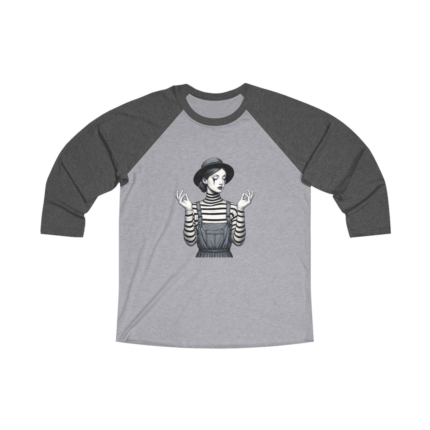 Unisex Tri-Blend 3/4 Sleeve Raglan Tee with Playful Graphic, Casual Wear