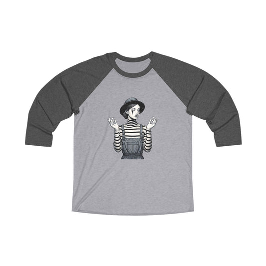 Unisex Tri-Blend 3/4 Sleeve Raglan Tee with Playful Graphic, Casual Wear