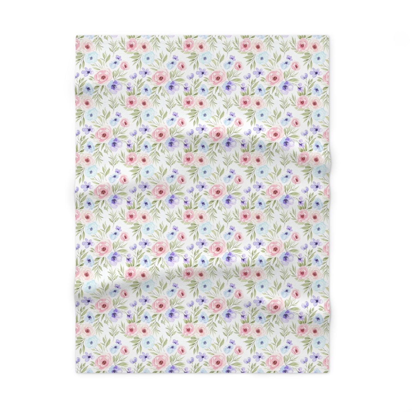 Floral Soft Fleece Baby Blanket, Cozy Nursery Throw, Shower Gift, Infant Bedding, Baby Shower, Floral Decor