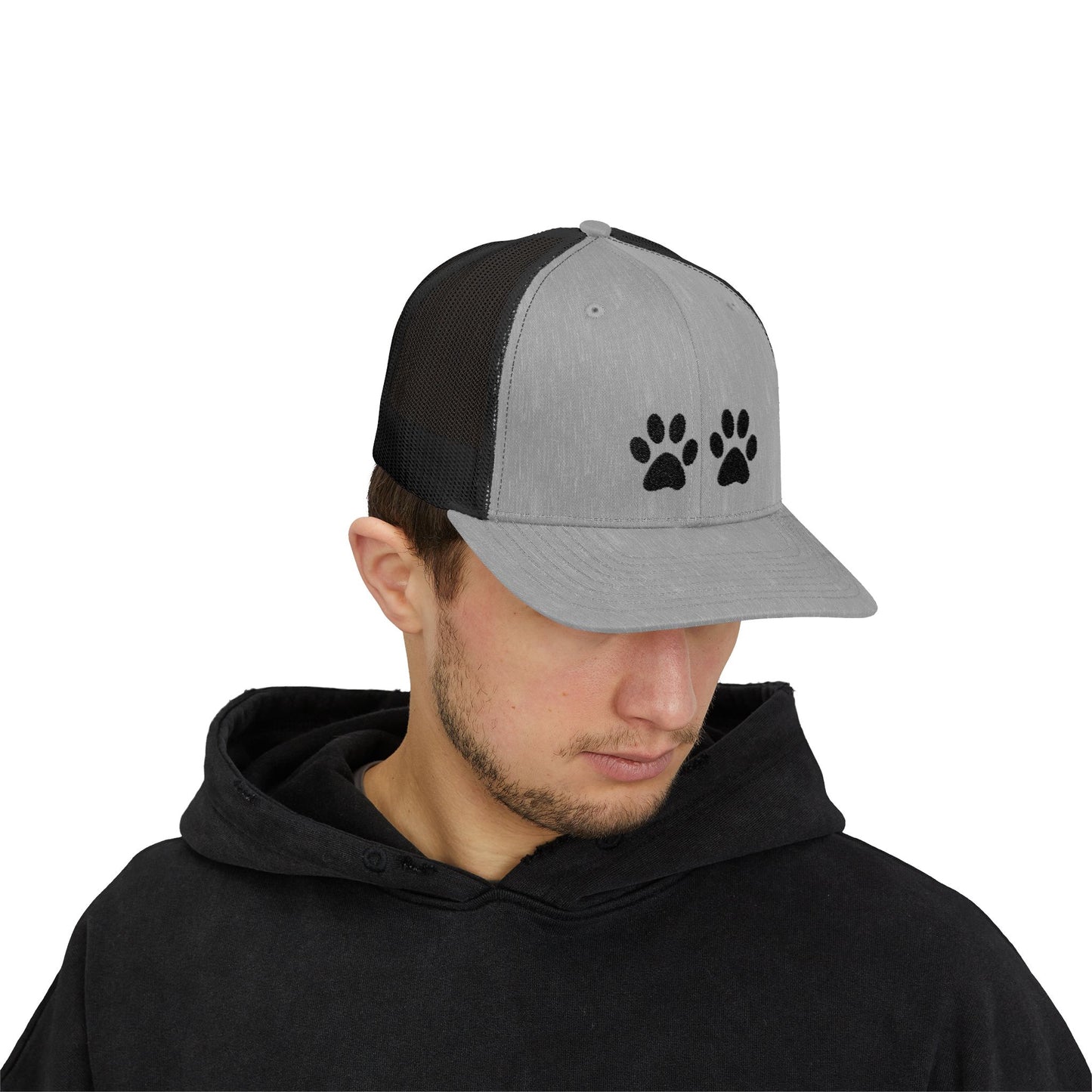 Paw Print Snapback Trucker Cap - Dog Lovers Hat, Pet Dad Gift, Adjustable Cap for Animal Lovers, Outdoor Activities, Casual Wear