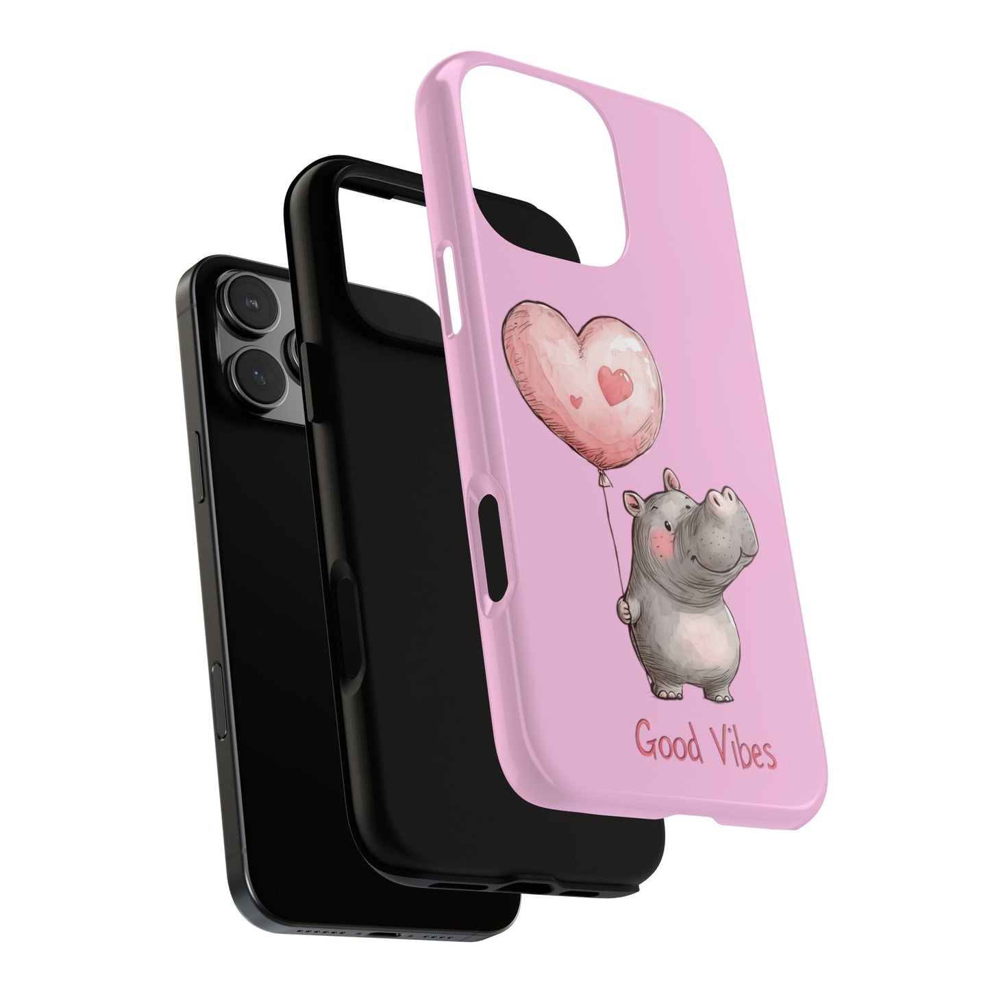 Cute Hippo Phone Case | Good Vibes, Gift for Friends, Cute Phone Accessories, Animal Lover Gift, Happy Phone Cover