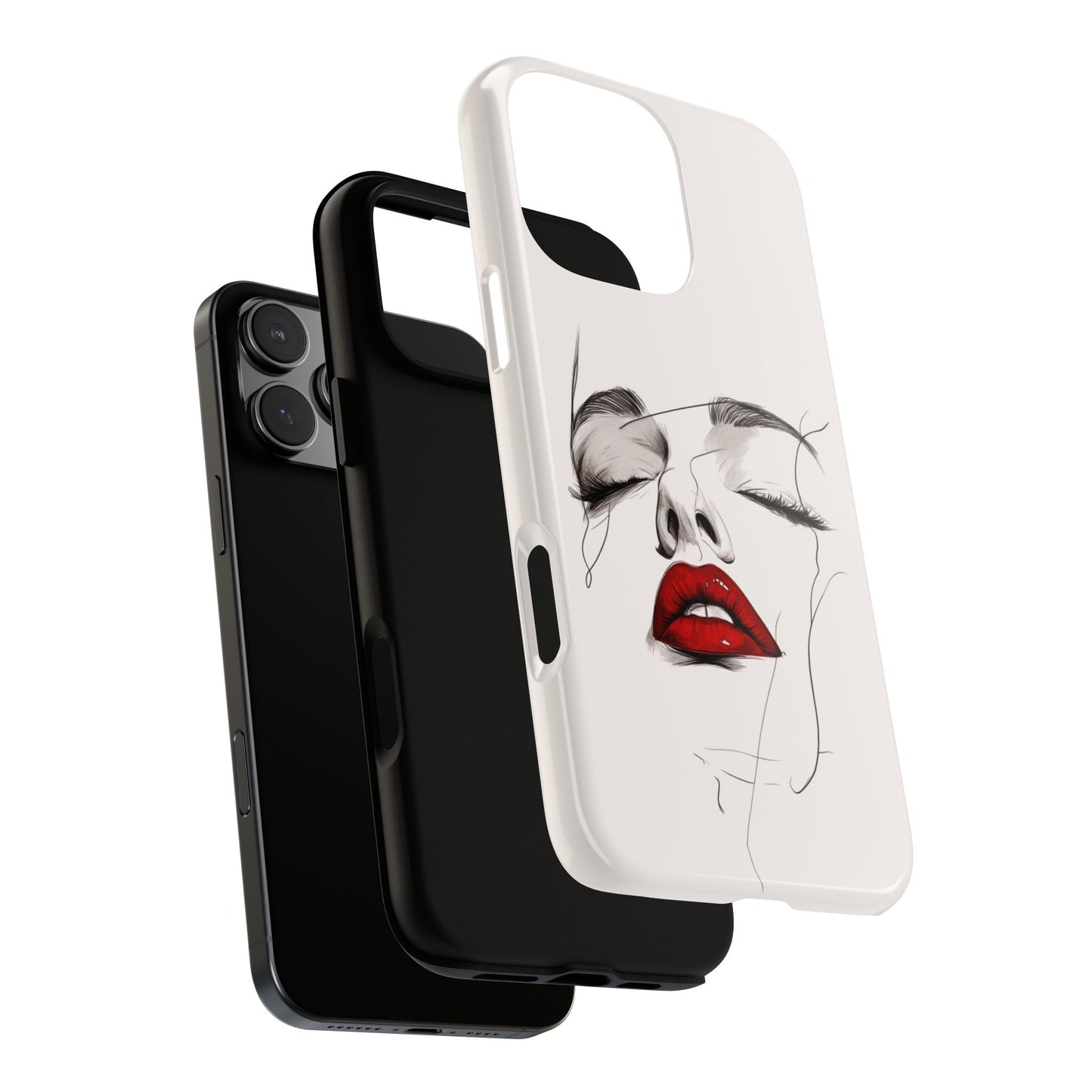 Stylish Phone Case with Artistic Lip Design, Femme Tech Accessory, Trendy Device Cover, Gift for Her, Unique Phone Accessories