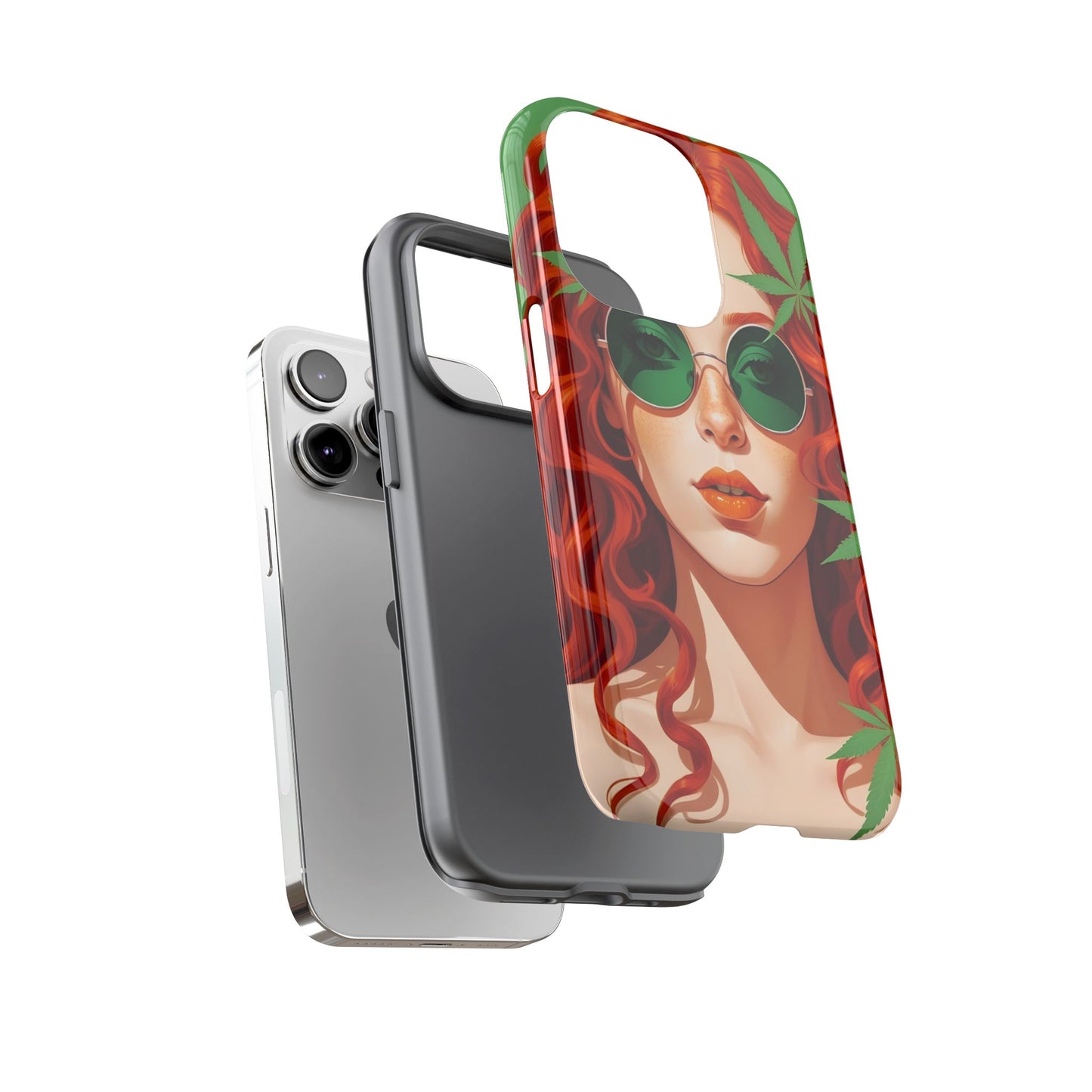 Vibrant Phone Case with Retro Greenery Design, Trendy Case for Casual Look, Gift for Her, Summer Vibes, Unique Phone Accessory