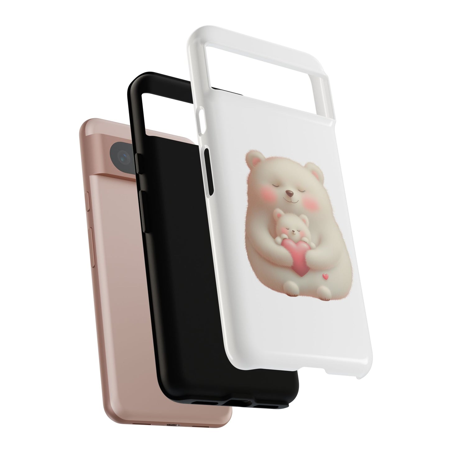 Cute Bear Phone Case, Tough Cases, Animal Lover Gift, Kids Accessories, Mother’s Day, Heartwarming Design