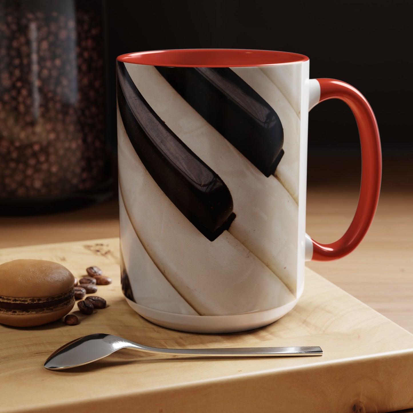 Musical Accent Coffee Mug | Piano Design, Coffee Lover Gift, Musician Mug, Stylish Drinkware, Home & Office Decor