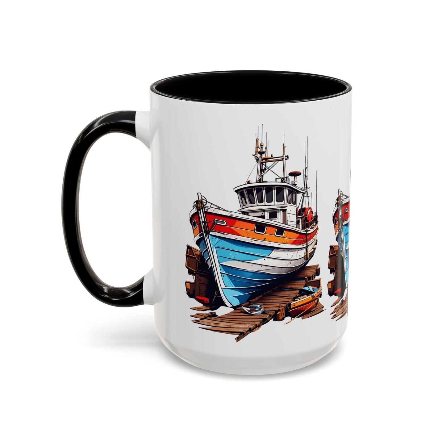 Nautical Accent Coffee Mug | Perfect for Boat Lovers, Sailor Gifts, Coastal Decor, Unique Gift Idea, Custom Artwork Mug