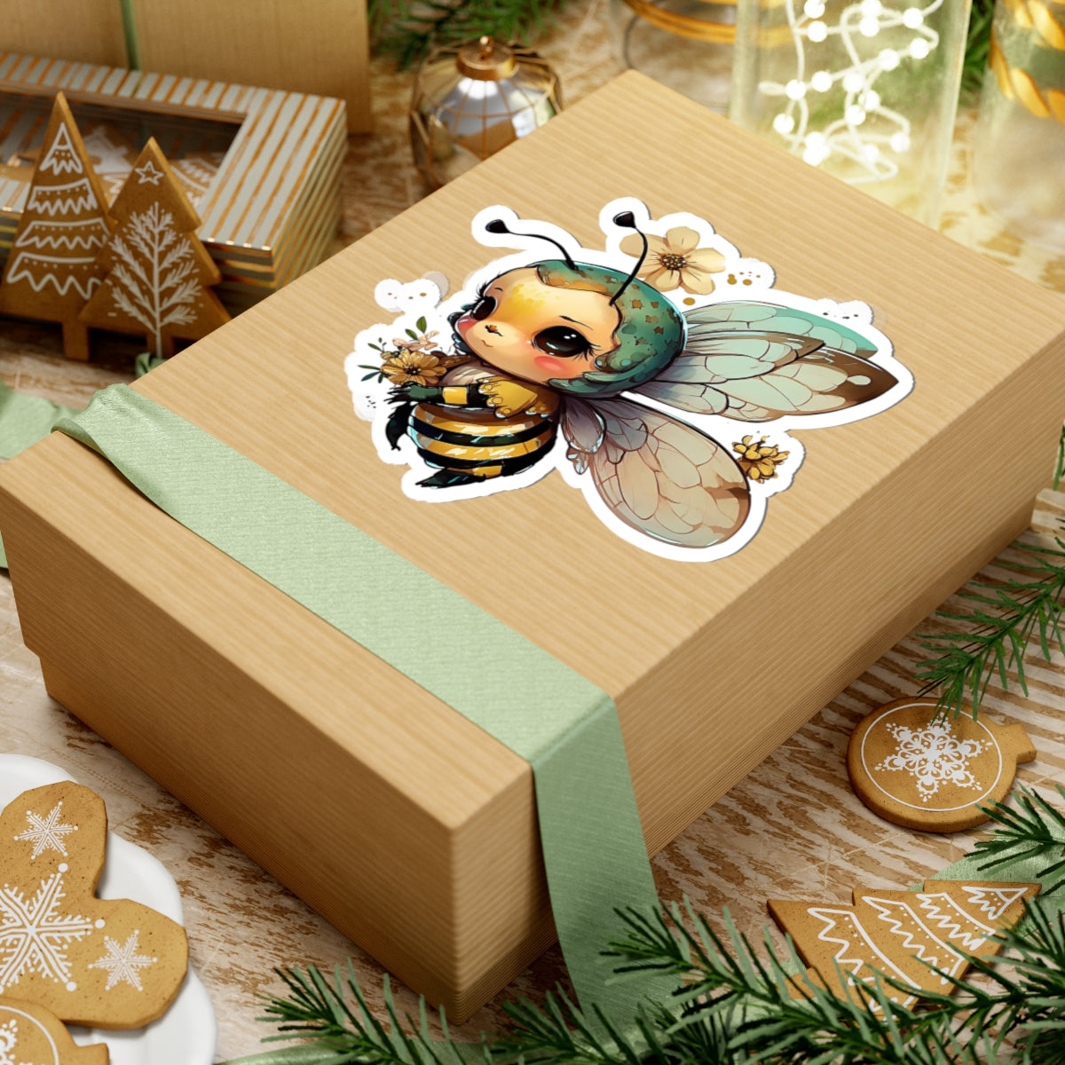 Whimsical Bee Stickers for Nature Lovers, Cute Insect Decor, Flower Child Gifts, Eco-Friendly, Laptop, Water Bottle, Journals