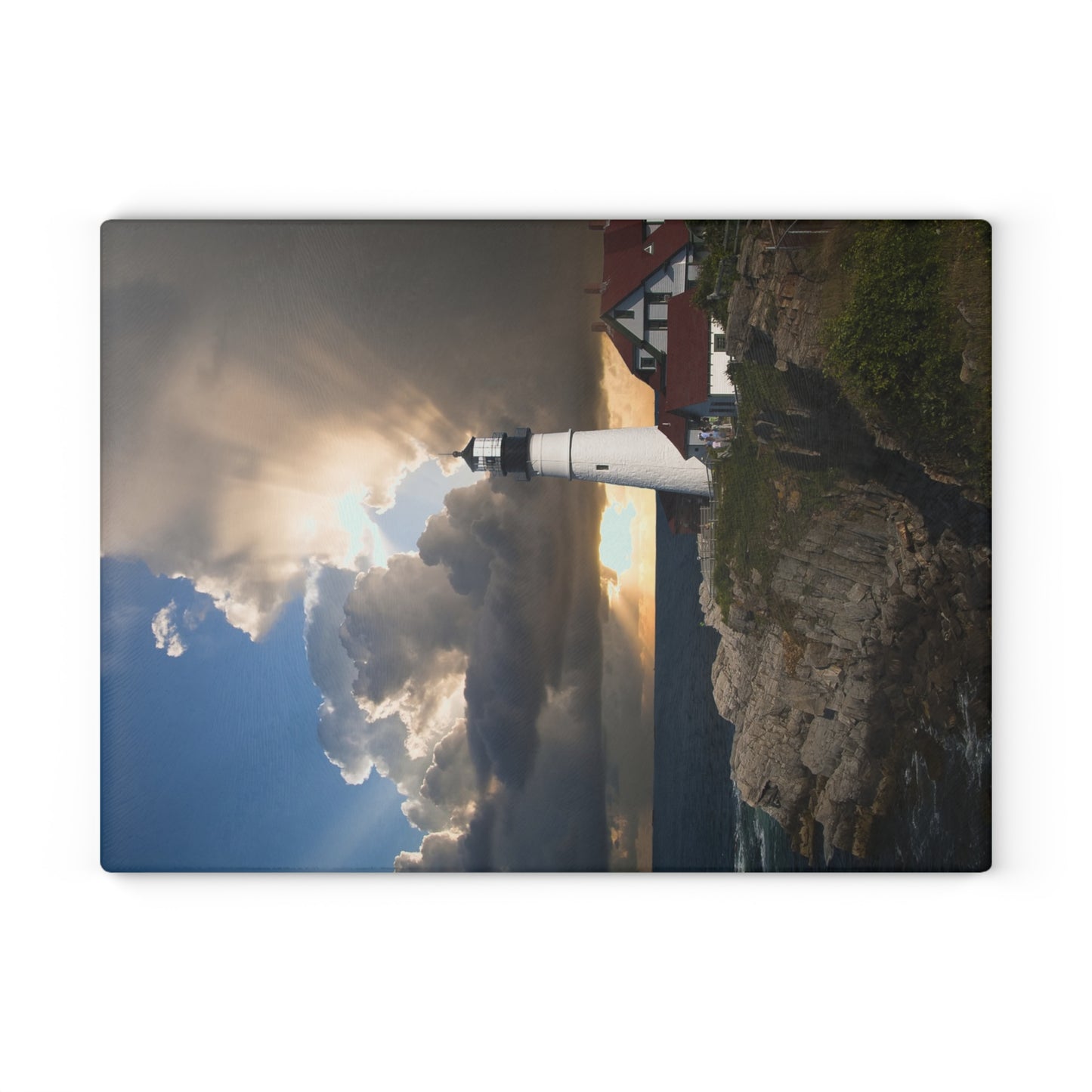 Coastal Lighthouse Glass Cutting Board - Kitchen Decor, Beach House Gift, Unique Cooking Gift, Home and Novelty, Coastal Kitchen Accessory