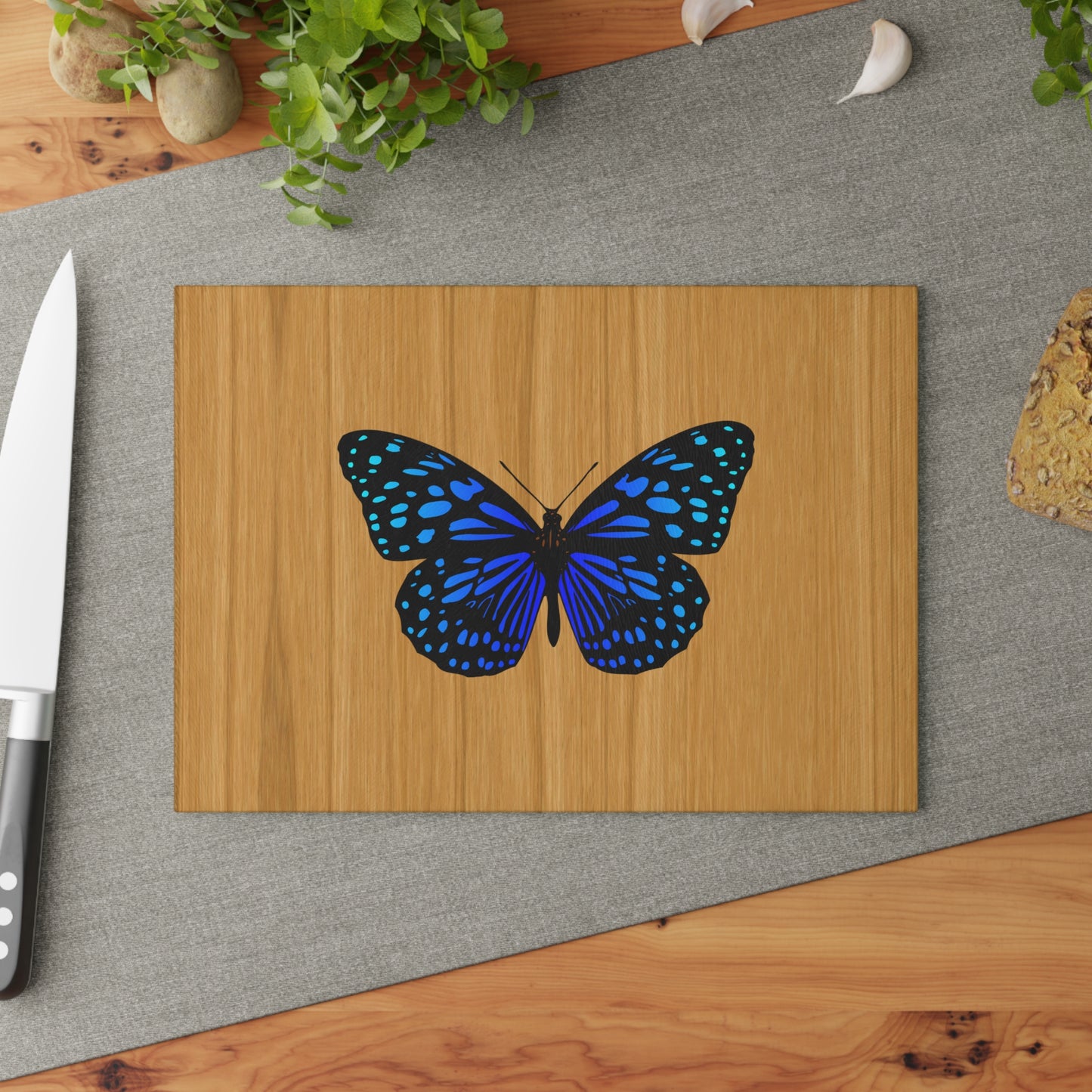 Butterfly Glass Cutting Board, Unique Kitchen Art, Gifts for Chefs, Wedding Registry, Butterfly Decor, Nature Lover Present