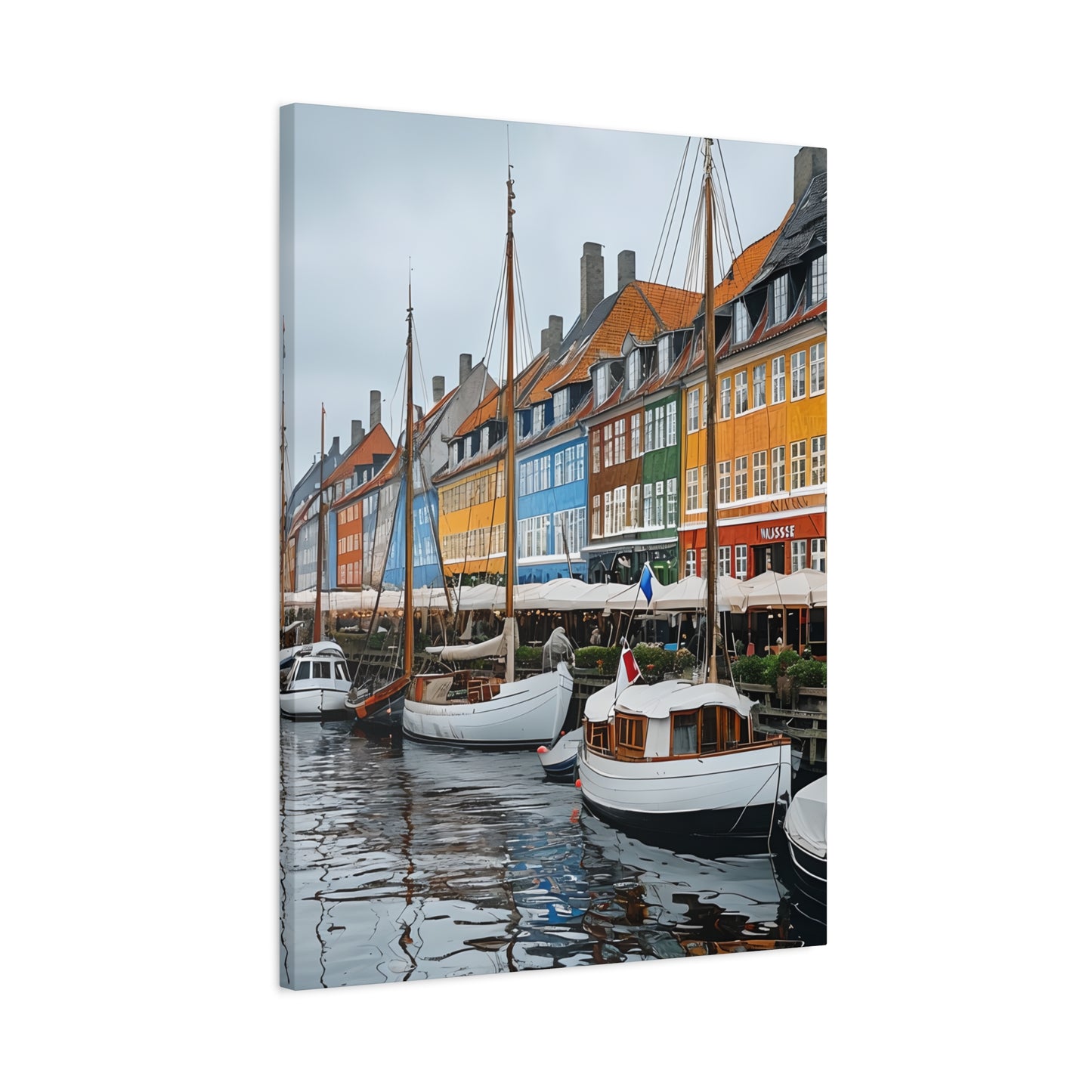 Coastal Canvas Print, Vibrant Harbor Art, Nautical Home Decor, Gift for Sailors, Maritime Wall Art