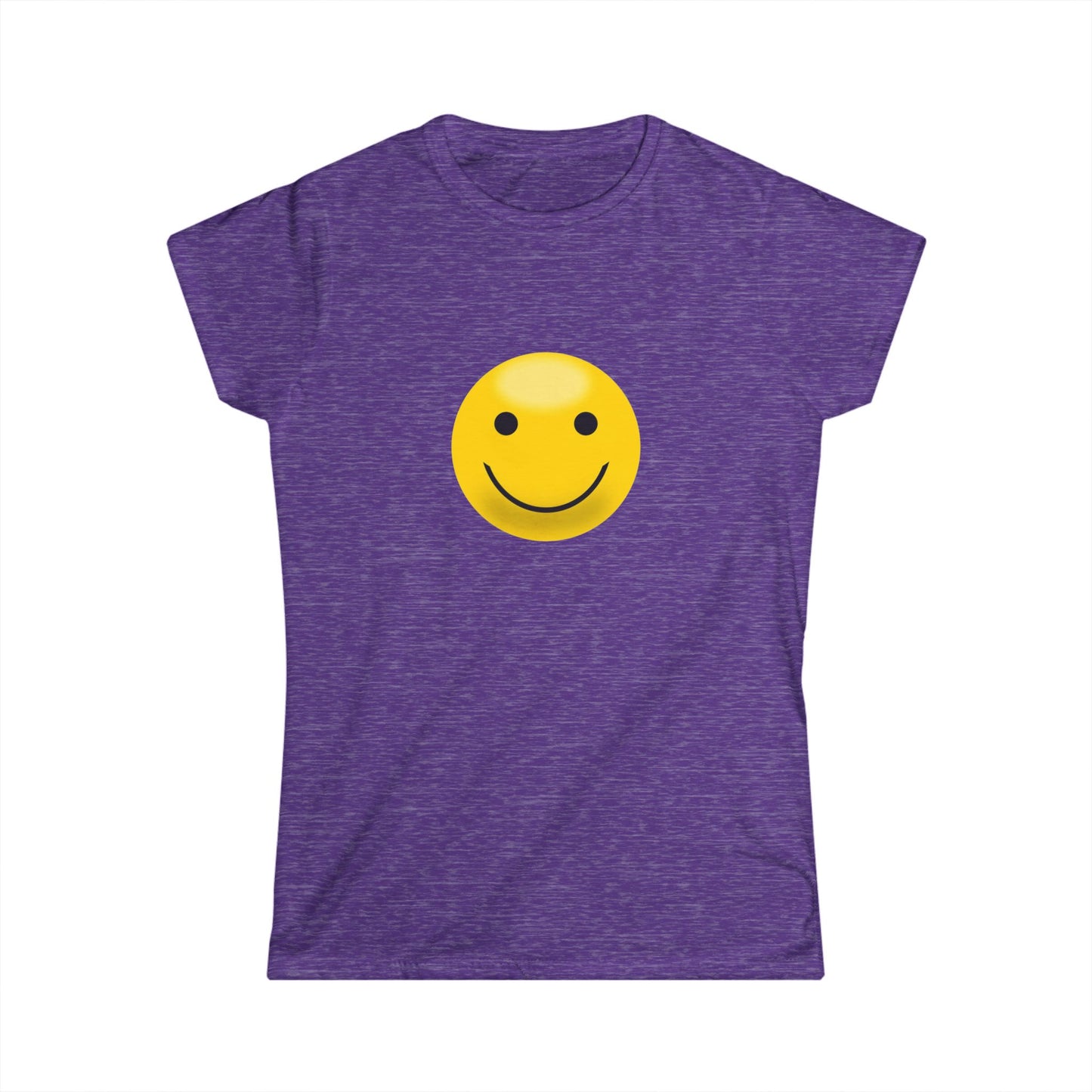 Smiley Face Women's Softstyle Tee, Casual T-Shirt, Happy Graphic Tee, Summer Shirt, Birthday Gift, Everyday Wear
