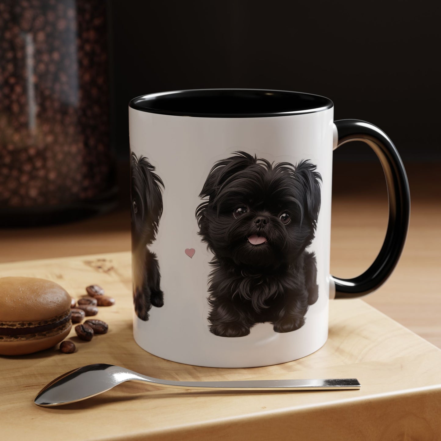 Cute Pug Accent Coffee Mug, Pet Lover Gift, Coffee Cup, Dog Mom Mug, Black Dog Ceramic Mug