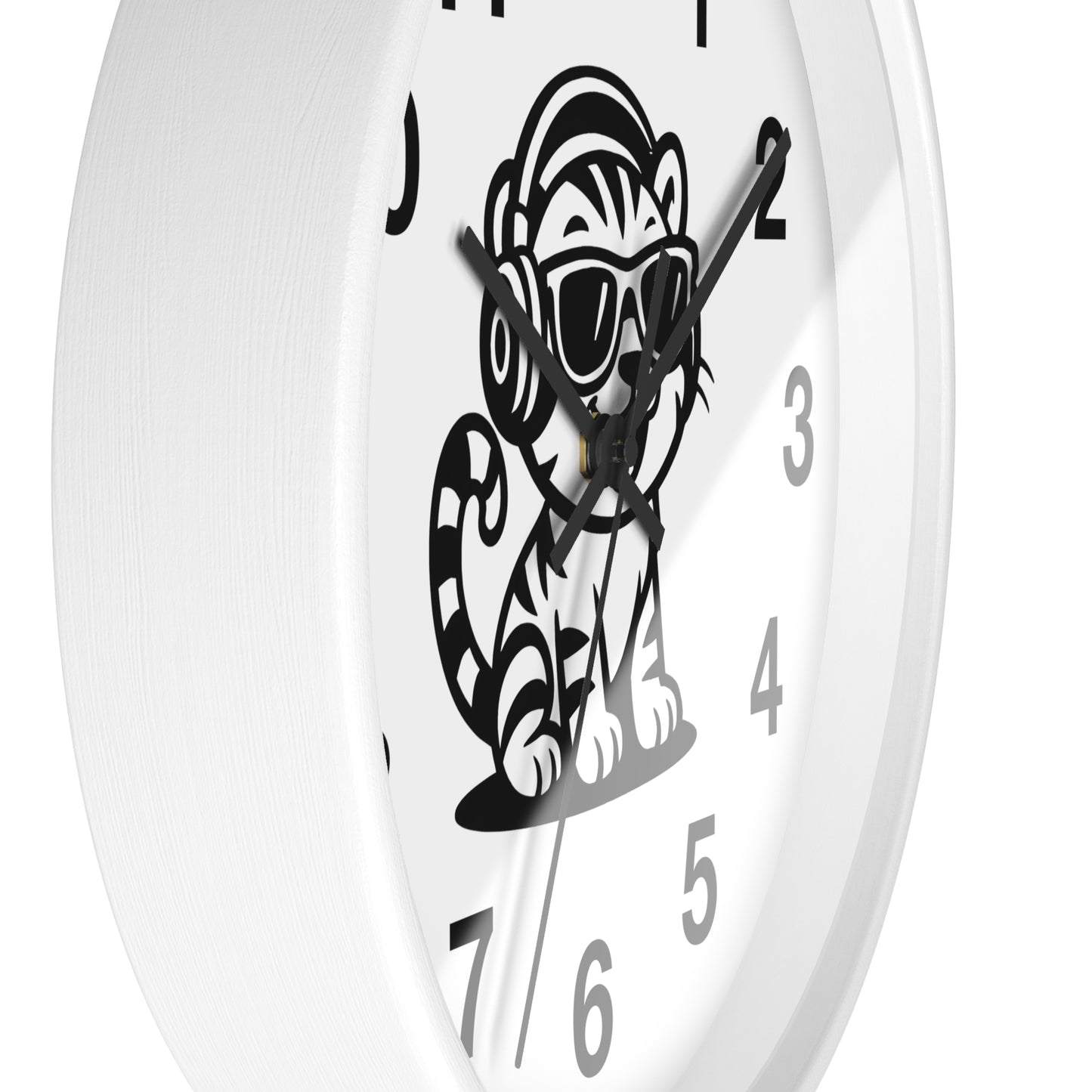 Cool Cat Design Wall Clock - Fun Decor for Animal Lovers, Tiger Clock, Unique Home Gift, Trendy Animal Wall Art, Kids Room Decor