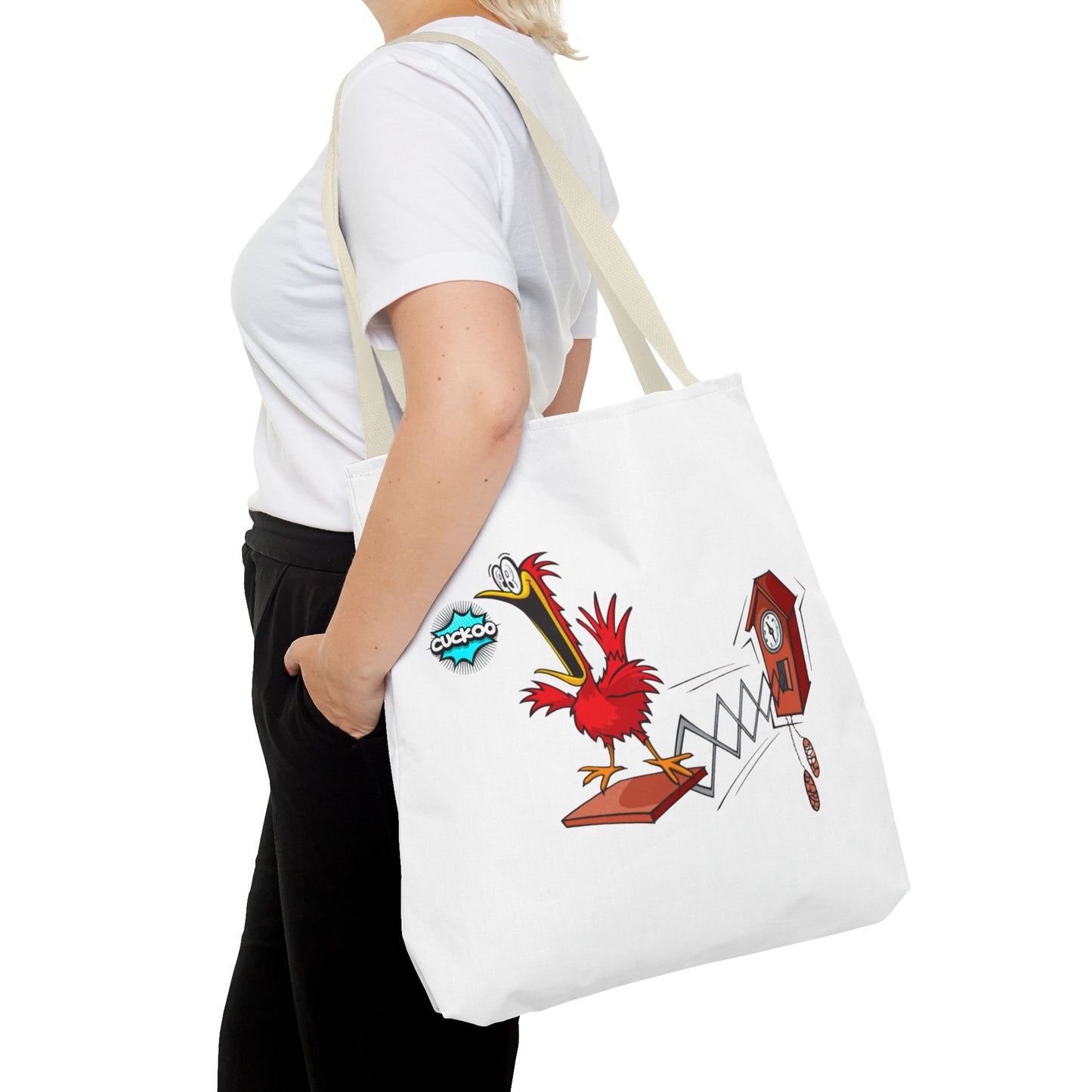 Quirky Cartoon Tote Bag, Funny Gift, Bird Lover's Bag, Everyday Use, Shopping