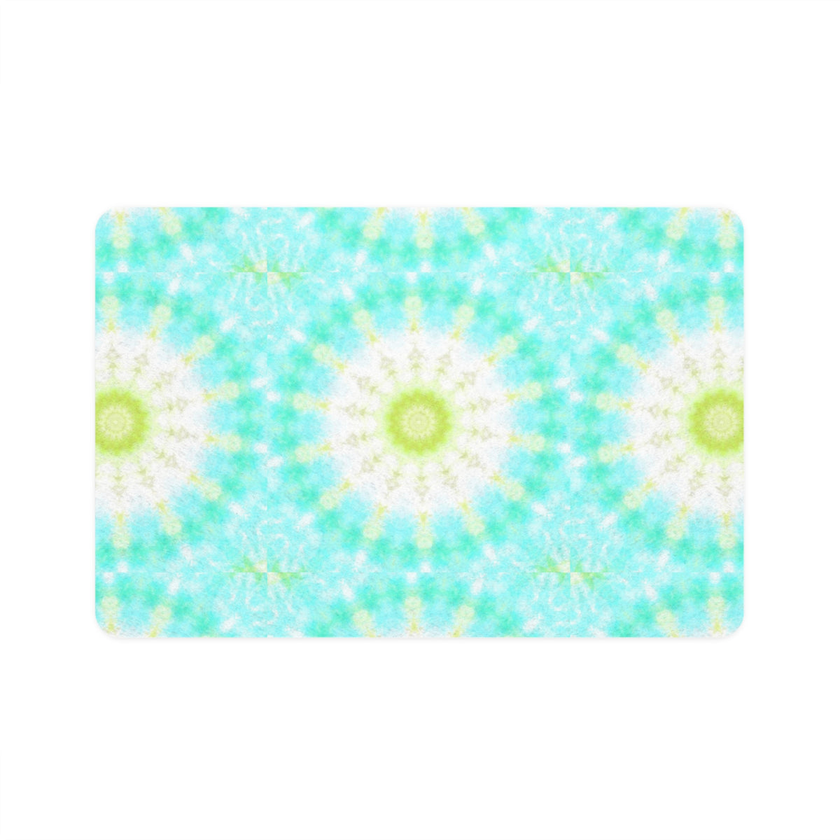Aqua Tie-Dye Pet Food Mat (12x18) — Waterproof Cat & Dog Placemat