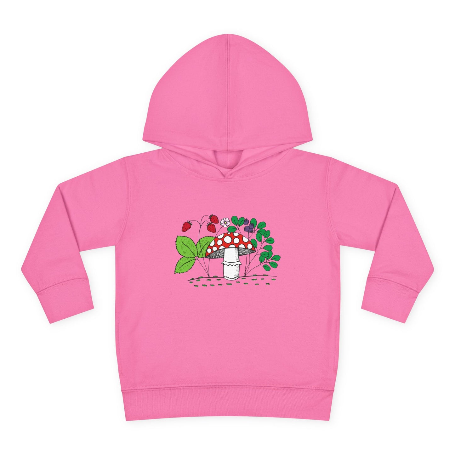 Whimsical Toddler Pullover Fleece Hoodie, Cute Sweater for Kids, Cozy Fall Fashion, Mushroom Design, Halloween Outfit, Gift for Toddlers