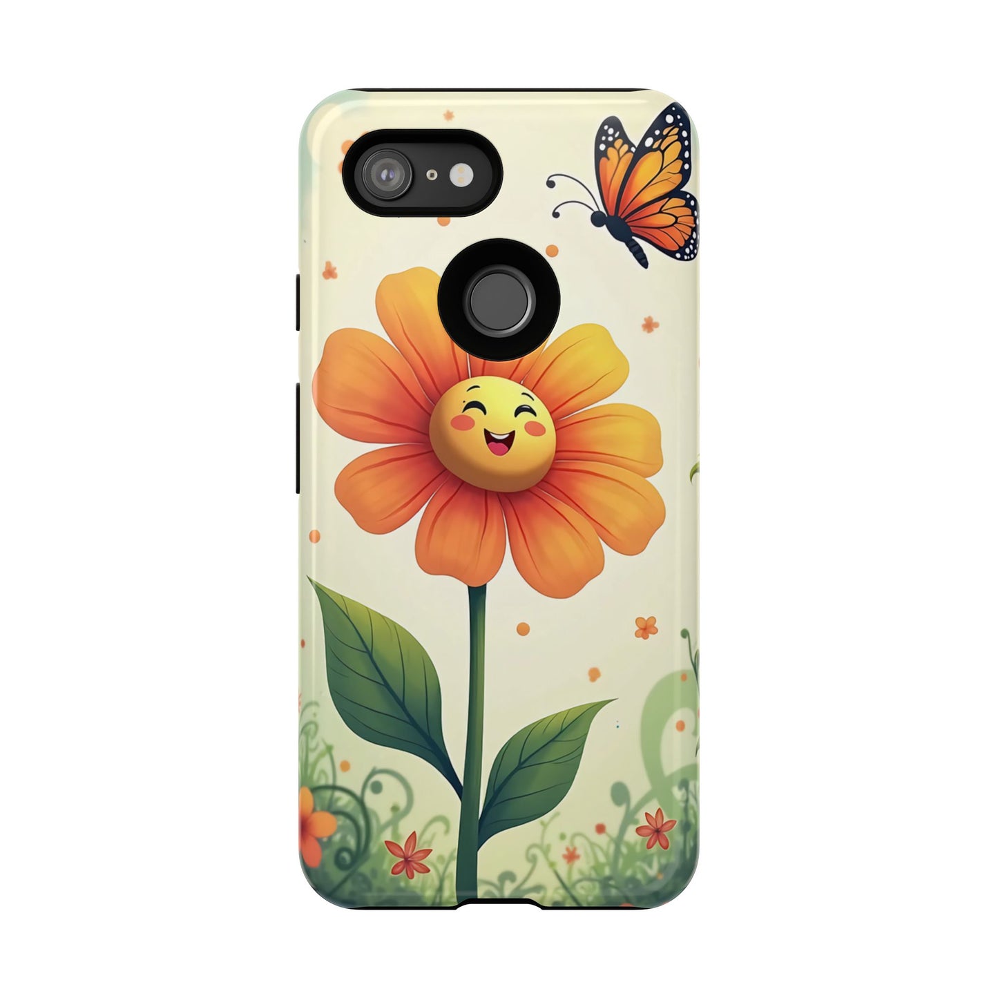 Floral Phone Case with Butterfly Design, Cute Flower Phone Cover for Nature Lovers, Eco-Friendly Gift, Spring Vibes, Birthday Present