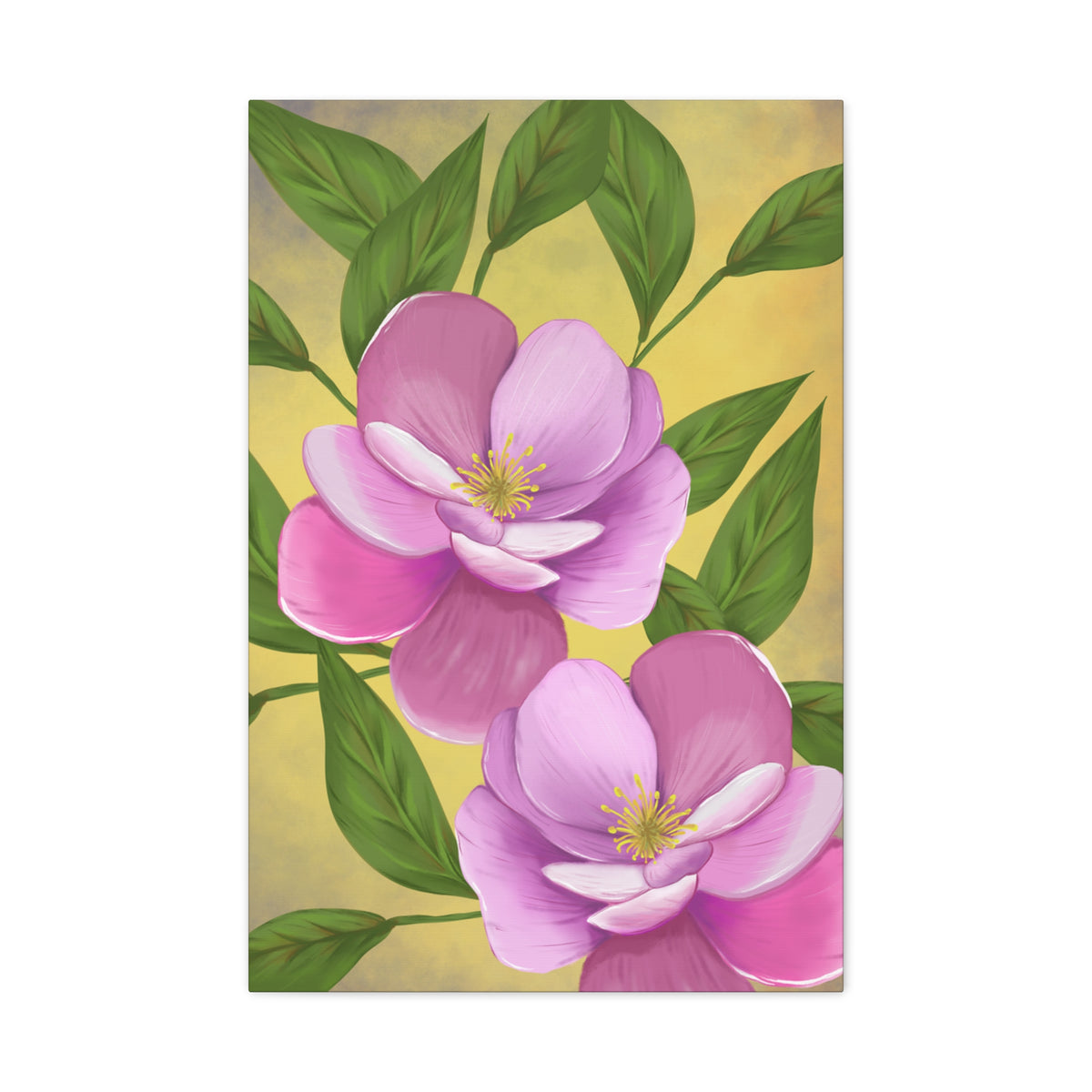 Matte Canvas, Stretched, 1.25" Tulips Pink and Purple Flowers
